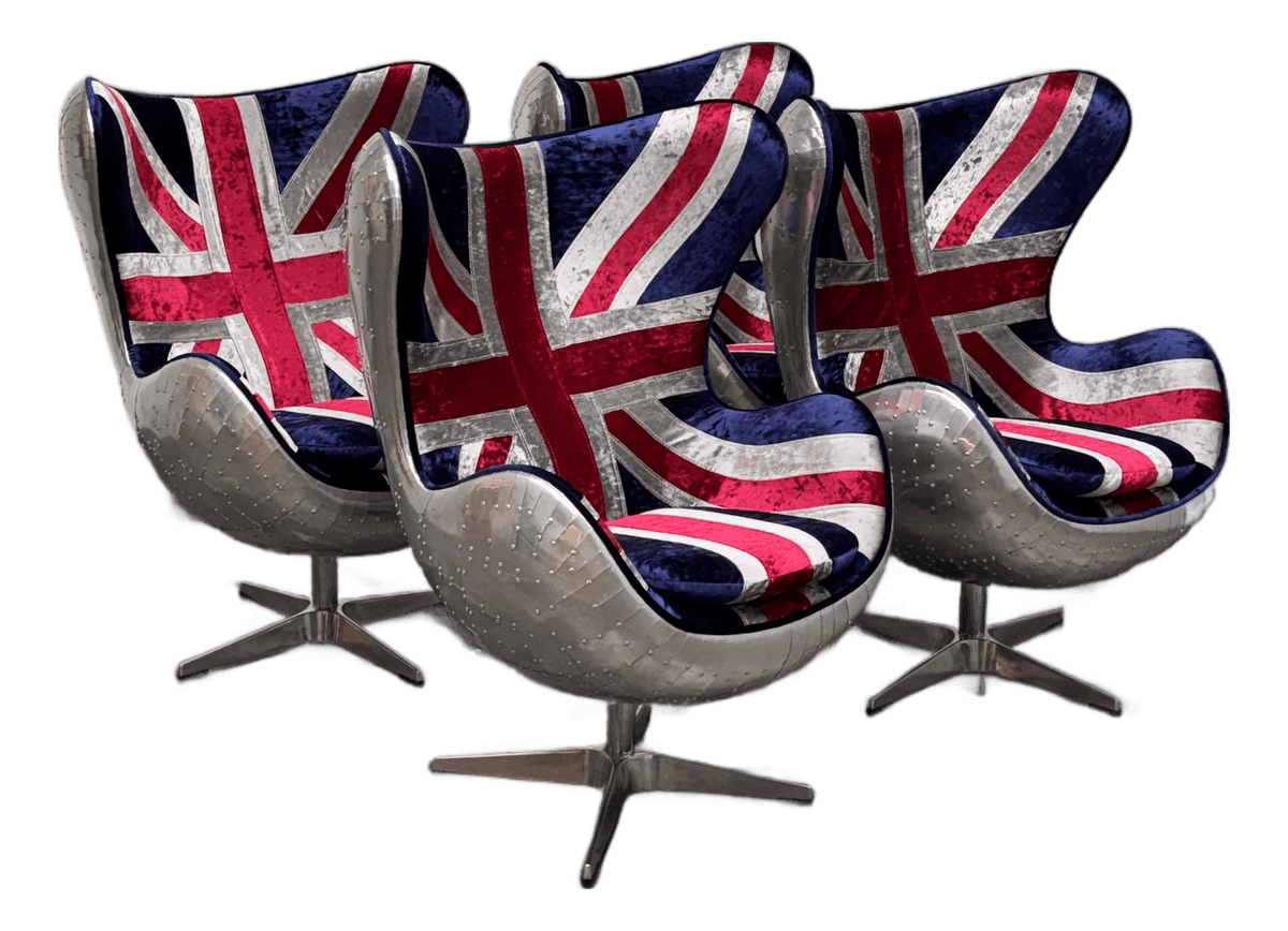 Acme Furniture Brancaster British Flag Egg Chairs, Set of Four - Thumbnail 2