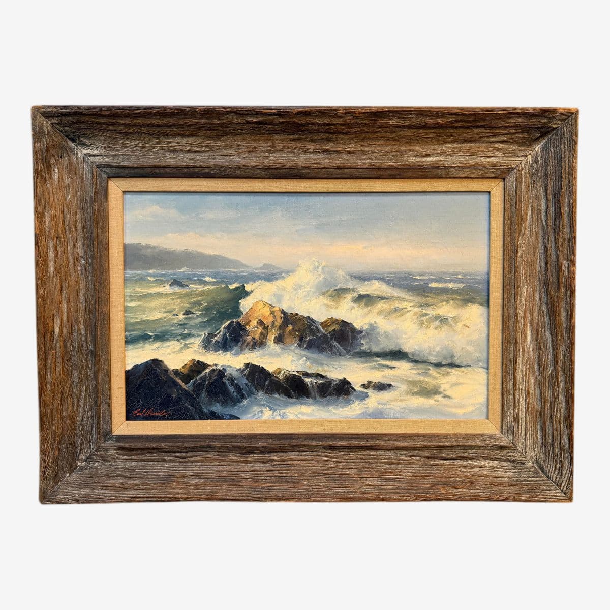 Circa 1963 Earl Davids Sunny Seas Painting, Framed - Image 1