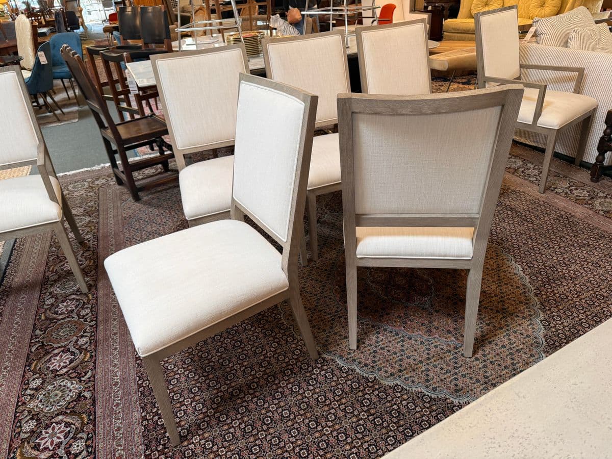 Van Thiel for Restoration Hardware Linen Dining Chairs, Set of Eight - Thumbnail 9