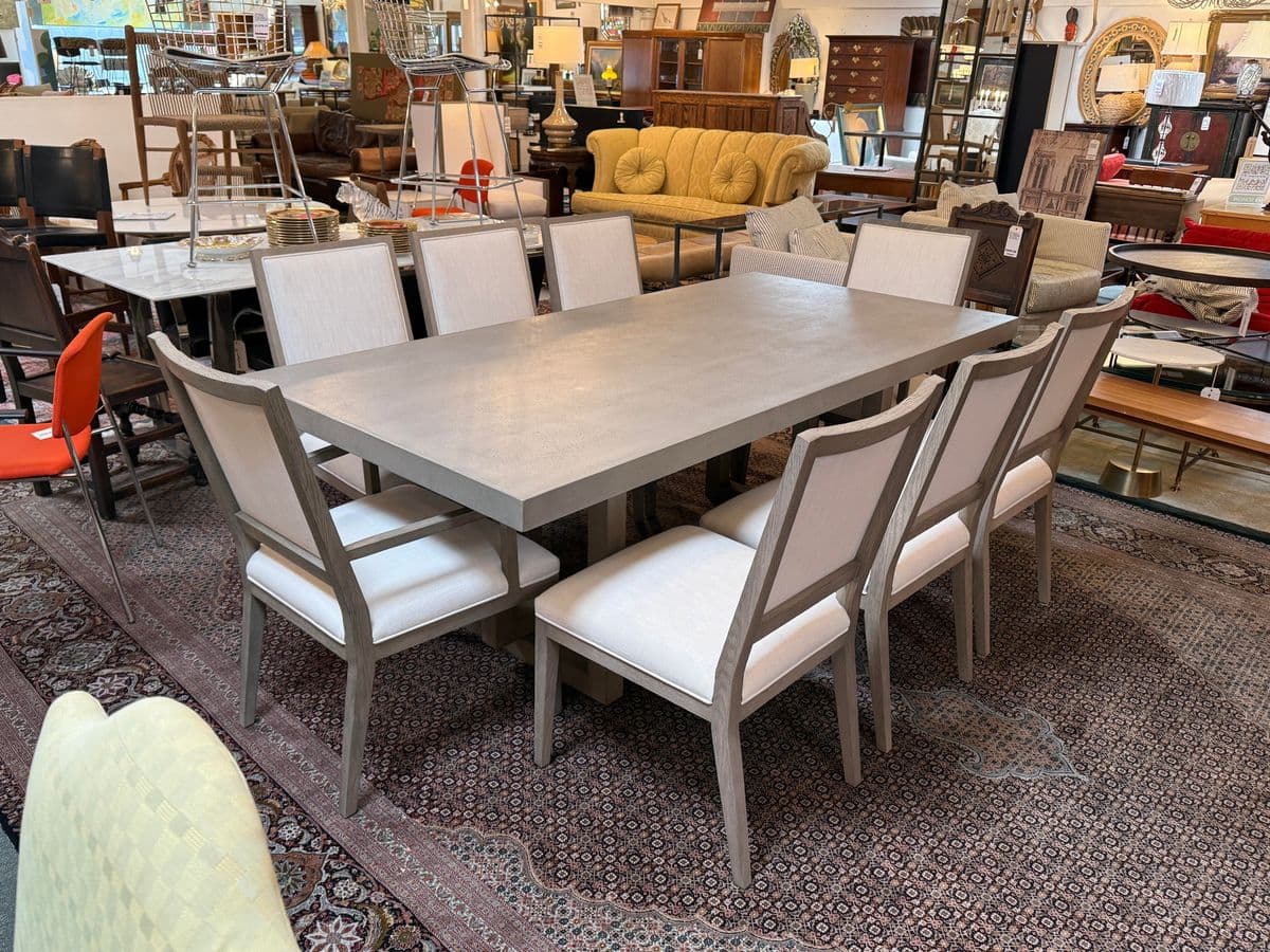 Van Thiel for Restoration Hardware Linen Dining Chairs, Set of Eight - Thumbnail 5