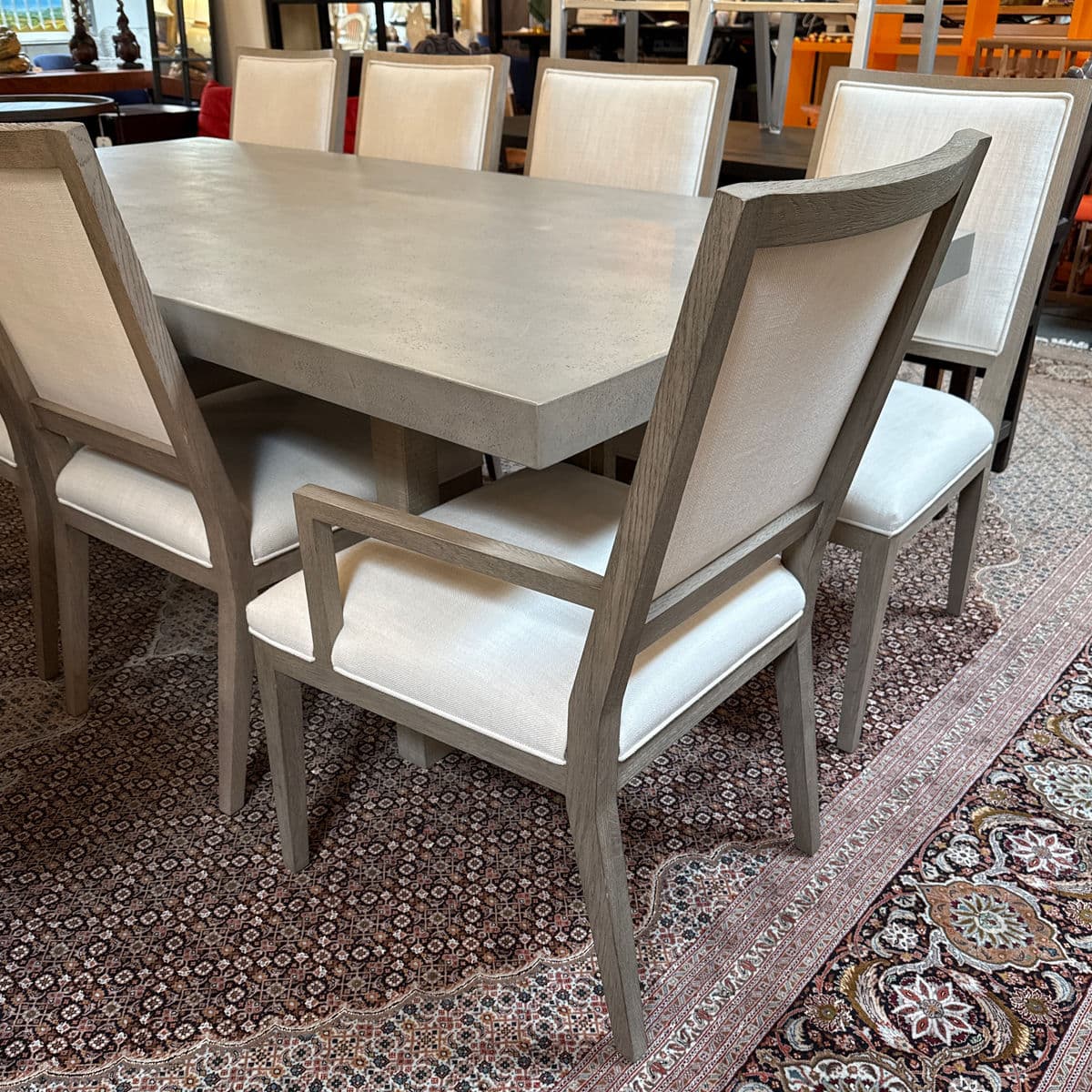 Van Thiel for Restoration Hardware Linen Dining Chairs, Set of Eight - Thumbnail 11