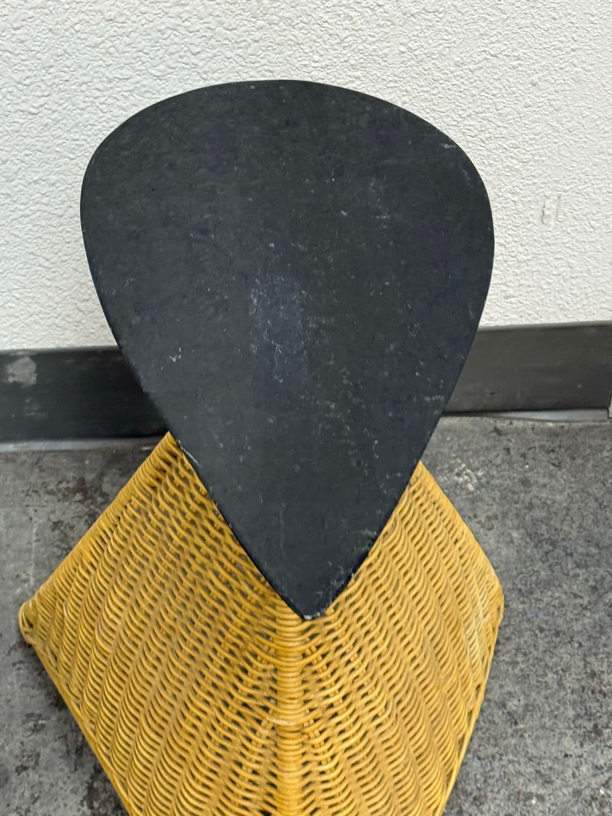 Post Modern Marble + Wicker Side Table - Thumbnail 6