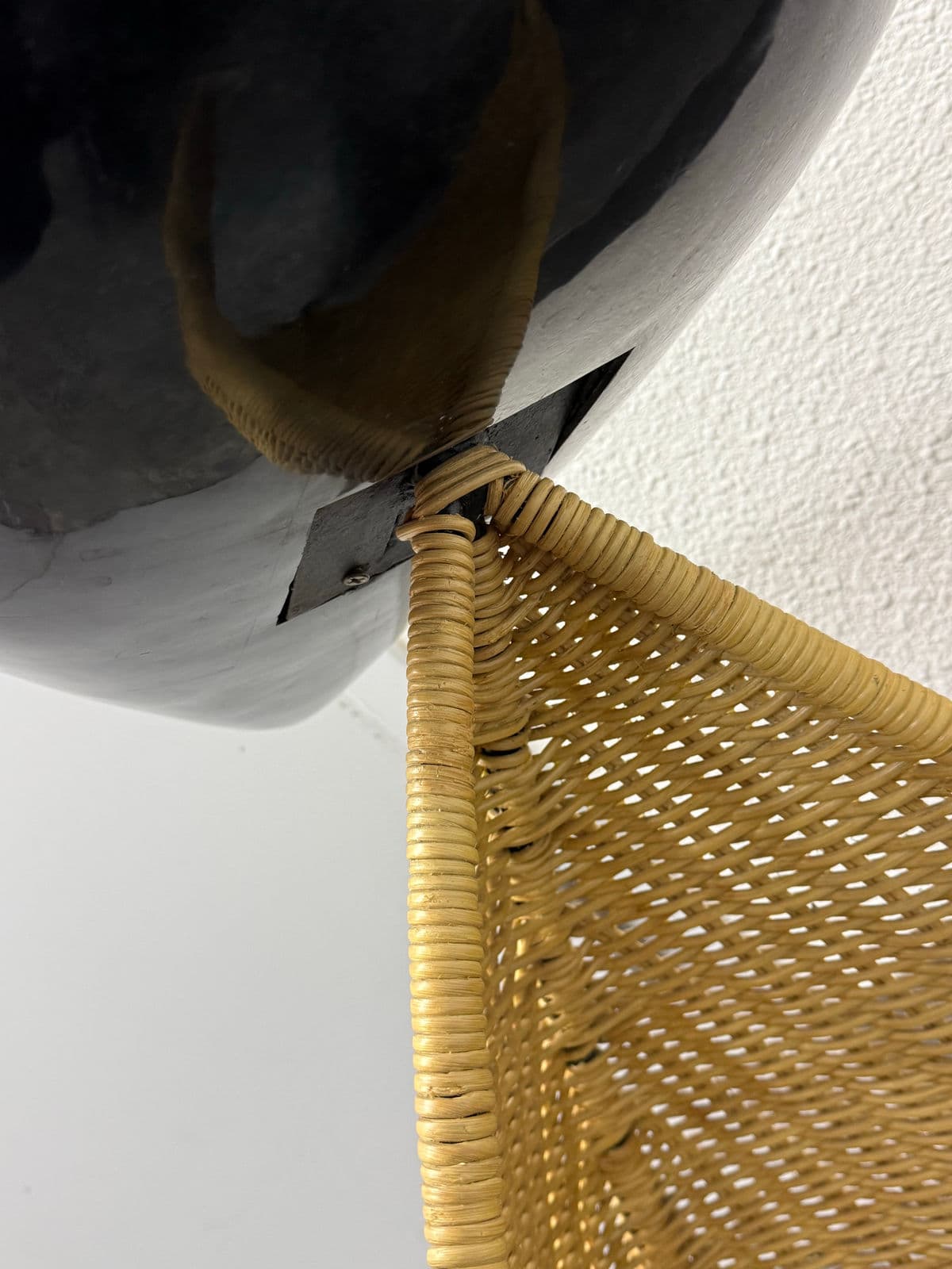 Post Modern Marble + Wicker Side Table - Thumbnail 12