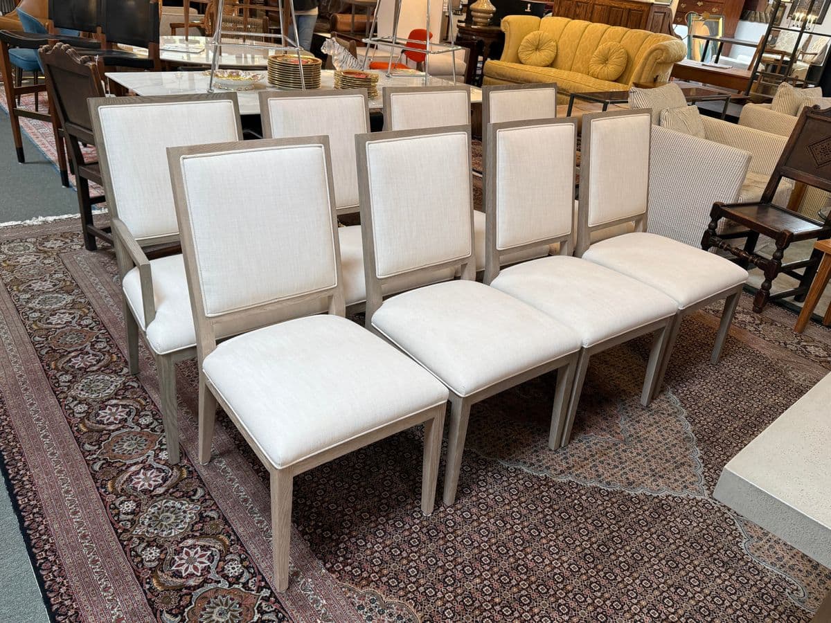 Van Thiel for Restoration Hardware Linen Dining Chairs, Set of Eight - Thumbnail 4