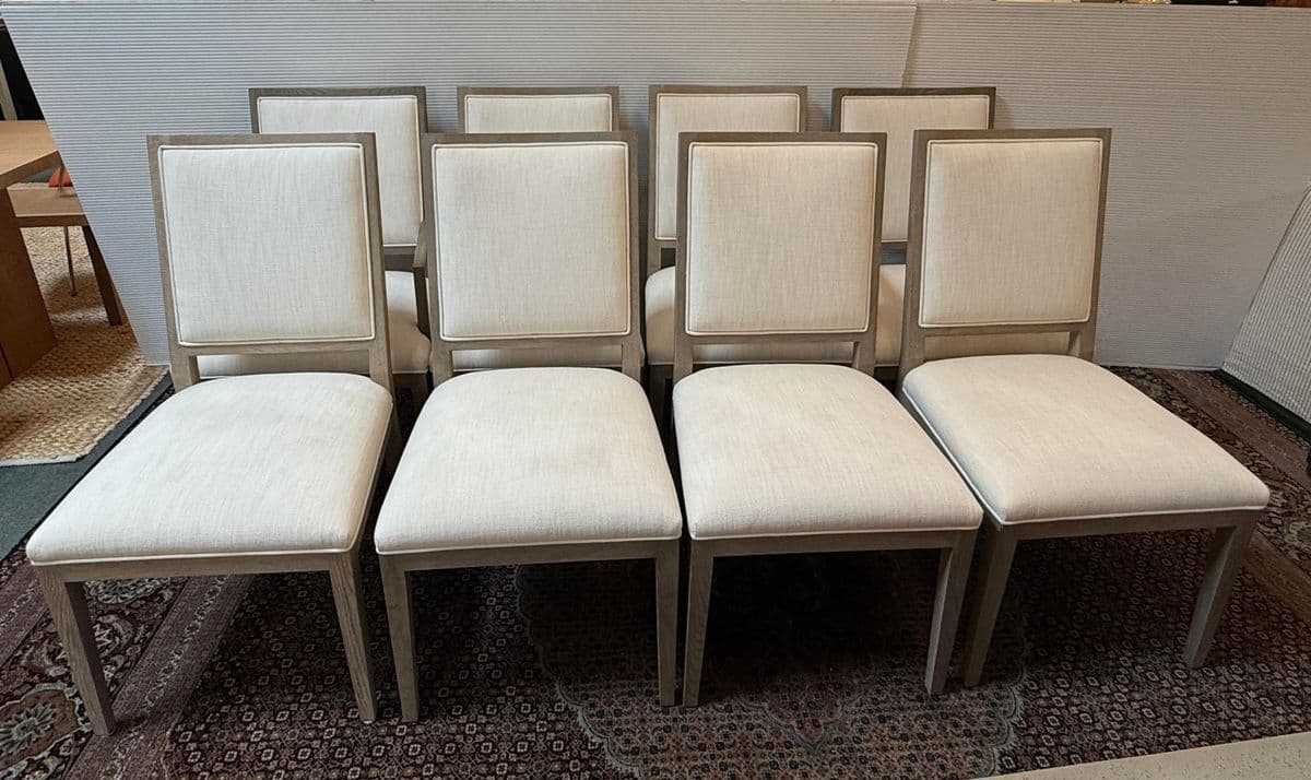 Van Thiel for Restoration Hardware Linen Dining Chairs, Set of Eight - Thumbnail 3