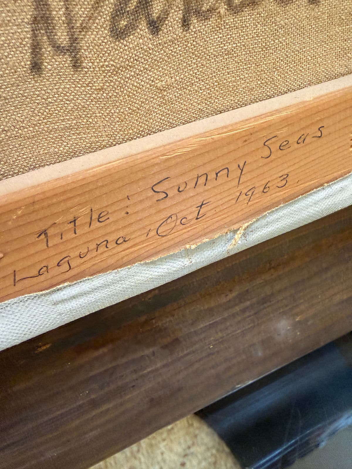 Circa 1963 Earl Davids Sunny Seas Painting, Framed - Thumbnail 9