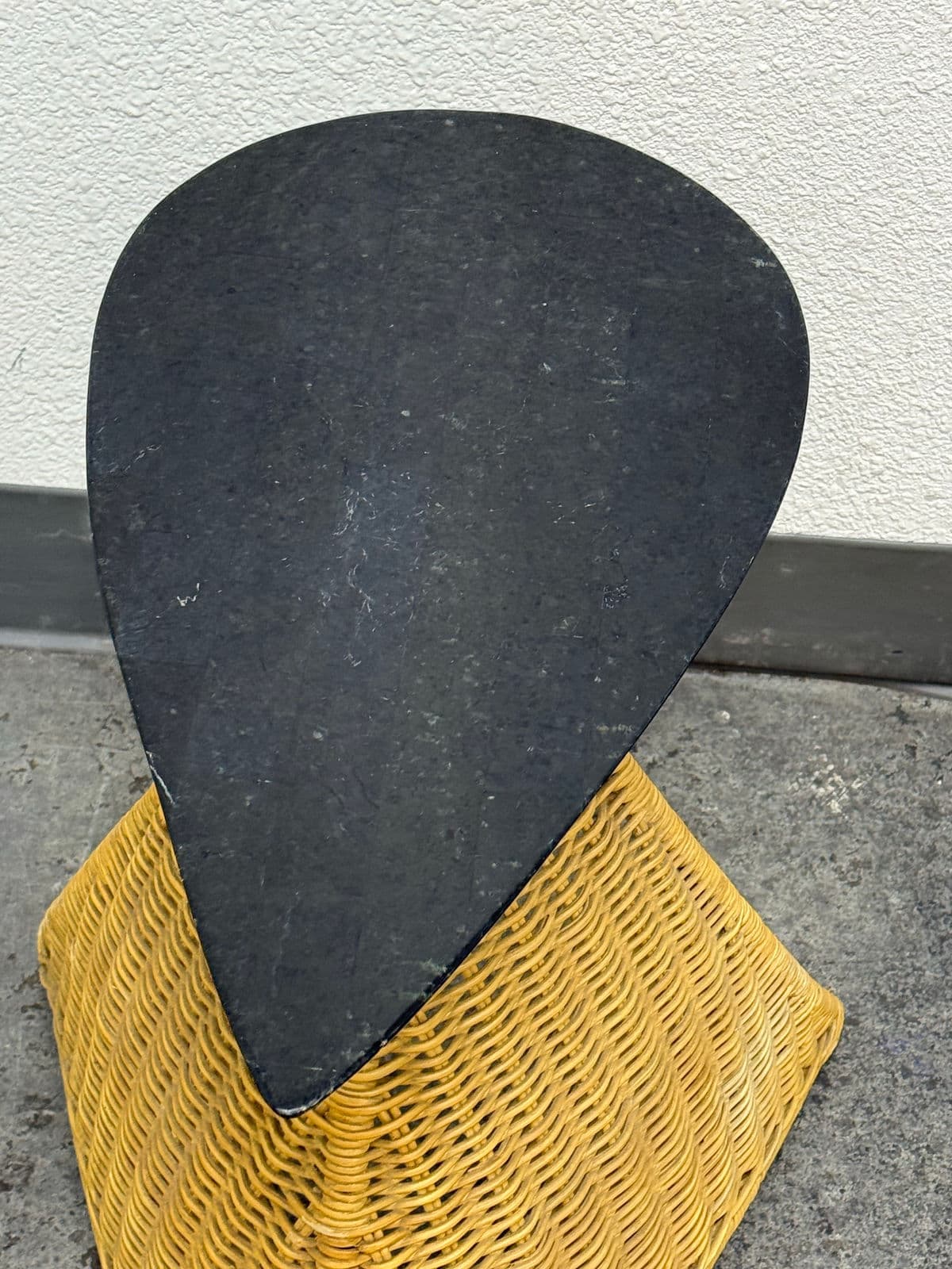 Post Modern Marble + Wicker Side Table - Thumbnail 5