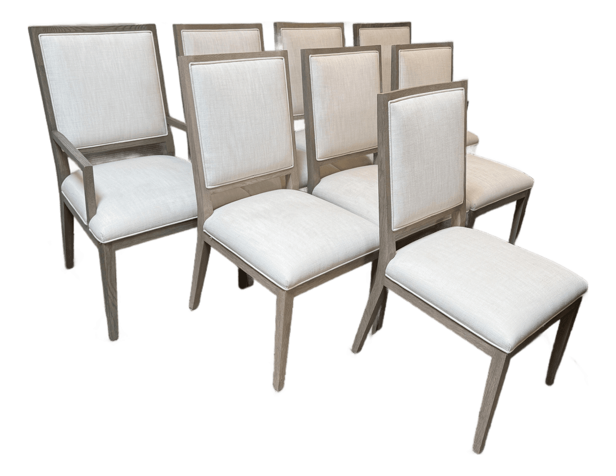 Van Thiel for Restoration Hardware Linen Dining Chairs, Set of Eight - Thumbnail 2