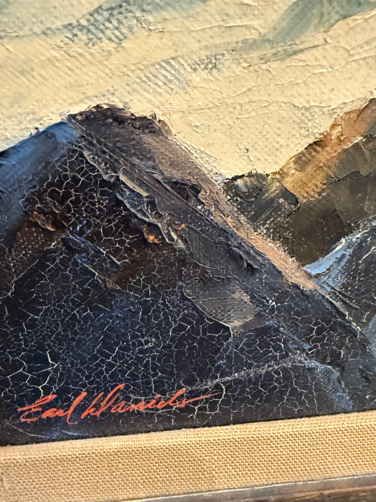 Circa 1963 Earl Davids Sunny Seas Painting, Framed - Thumbnail 7