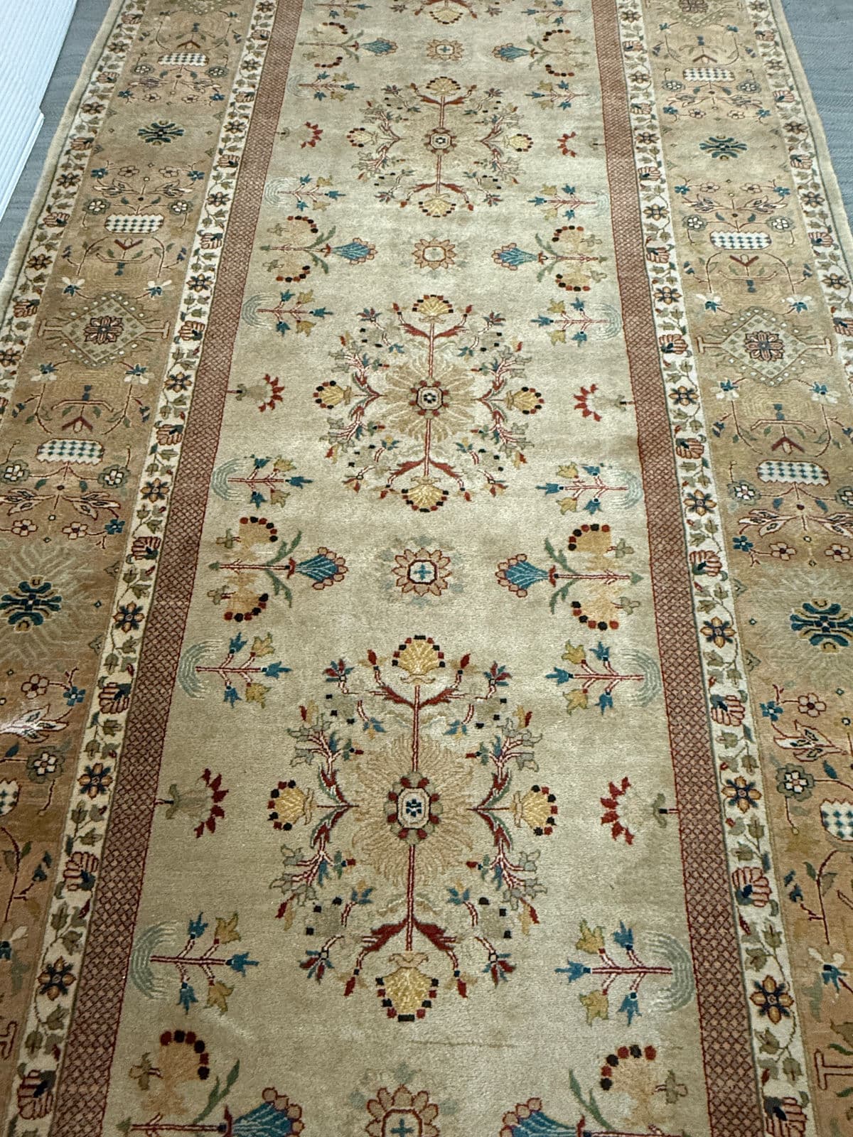 5ft × 24ft 10in Oushak Hand Knotted Wool Runner Rug - Thumbnail 4