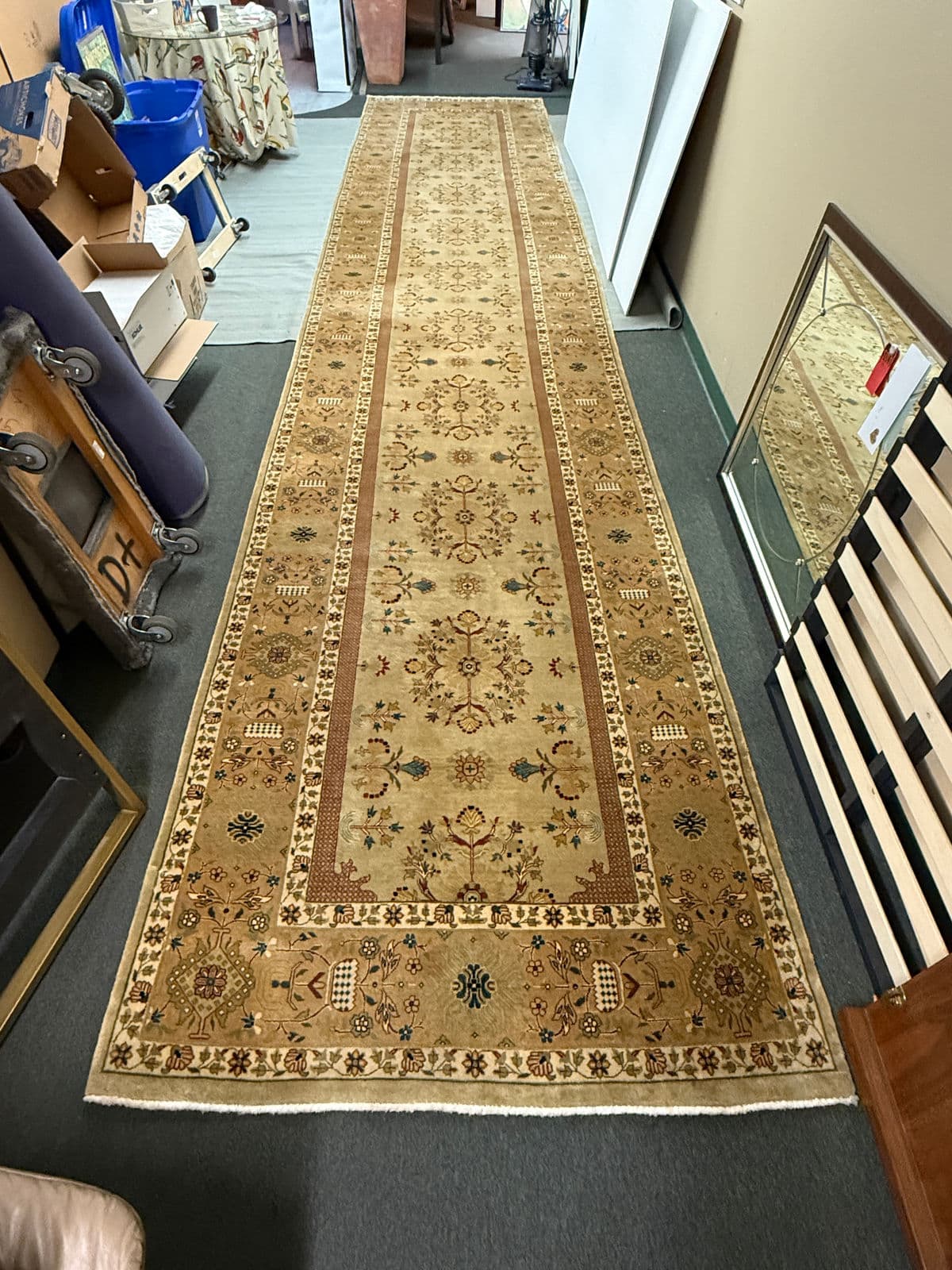 5ft × 24ft 10in Oushak Hand Knotted Wool Runner Rug - Thumbnail 3