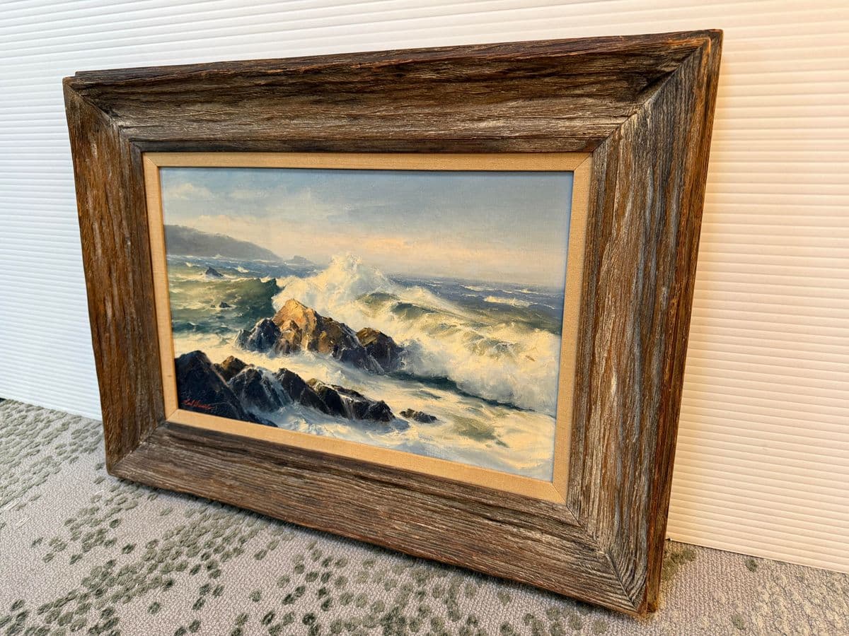 Circa 1963 Earl Davids Sunny Seas Painting, Framed - Thumbnail 4