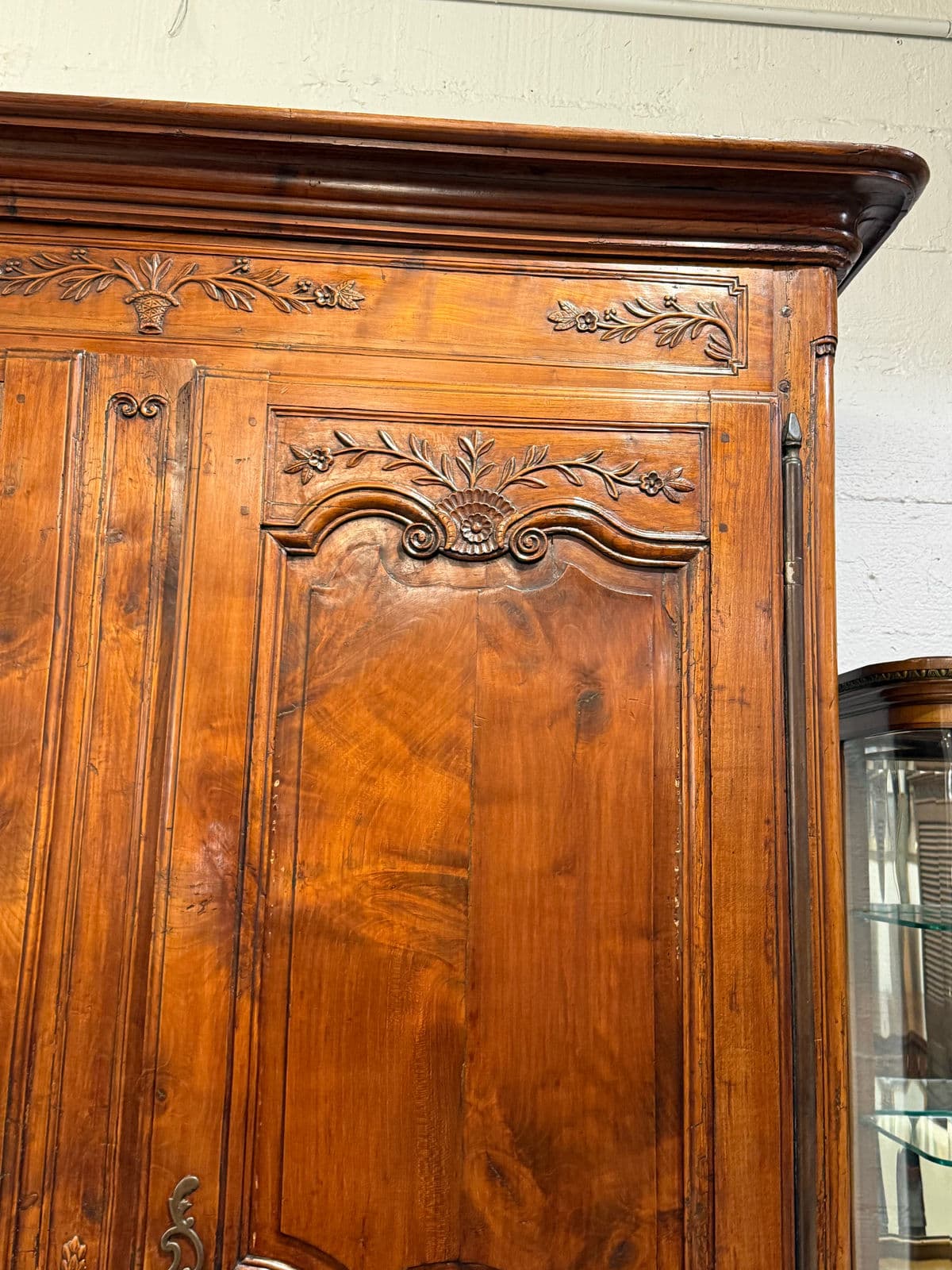 19th Century French Provincial Carved Walnut Armoire - Thumbnail 8