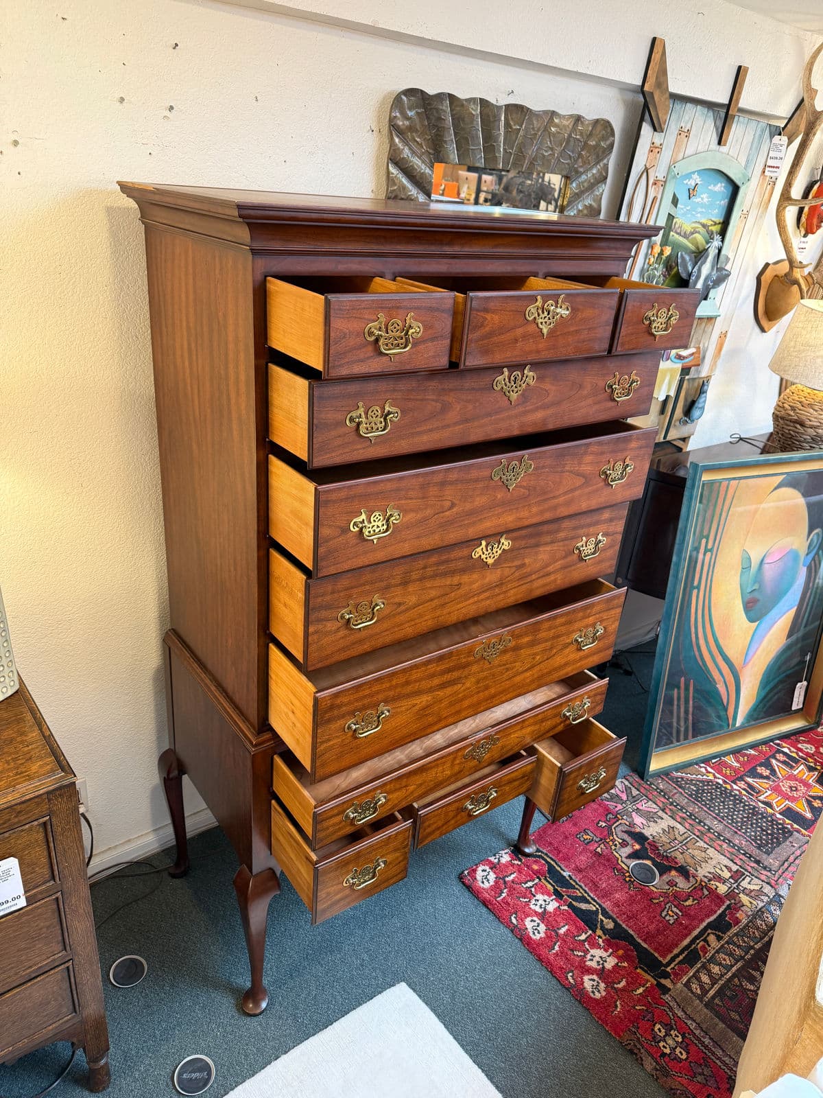 Late 20th Century Kindel Furniture High Boy Dresser - Thumbnail 9