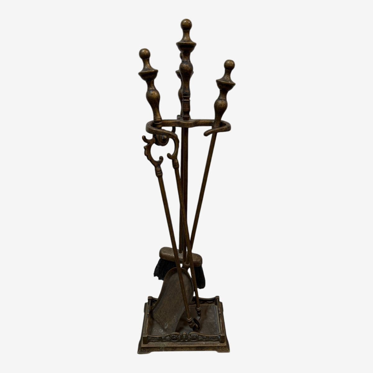 Victorian Style Brass Fireplace Tools, Set of Four - Image 1
