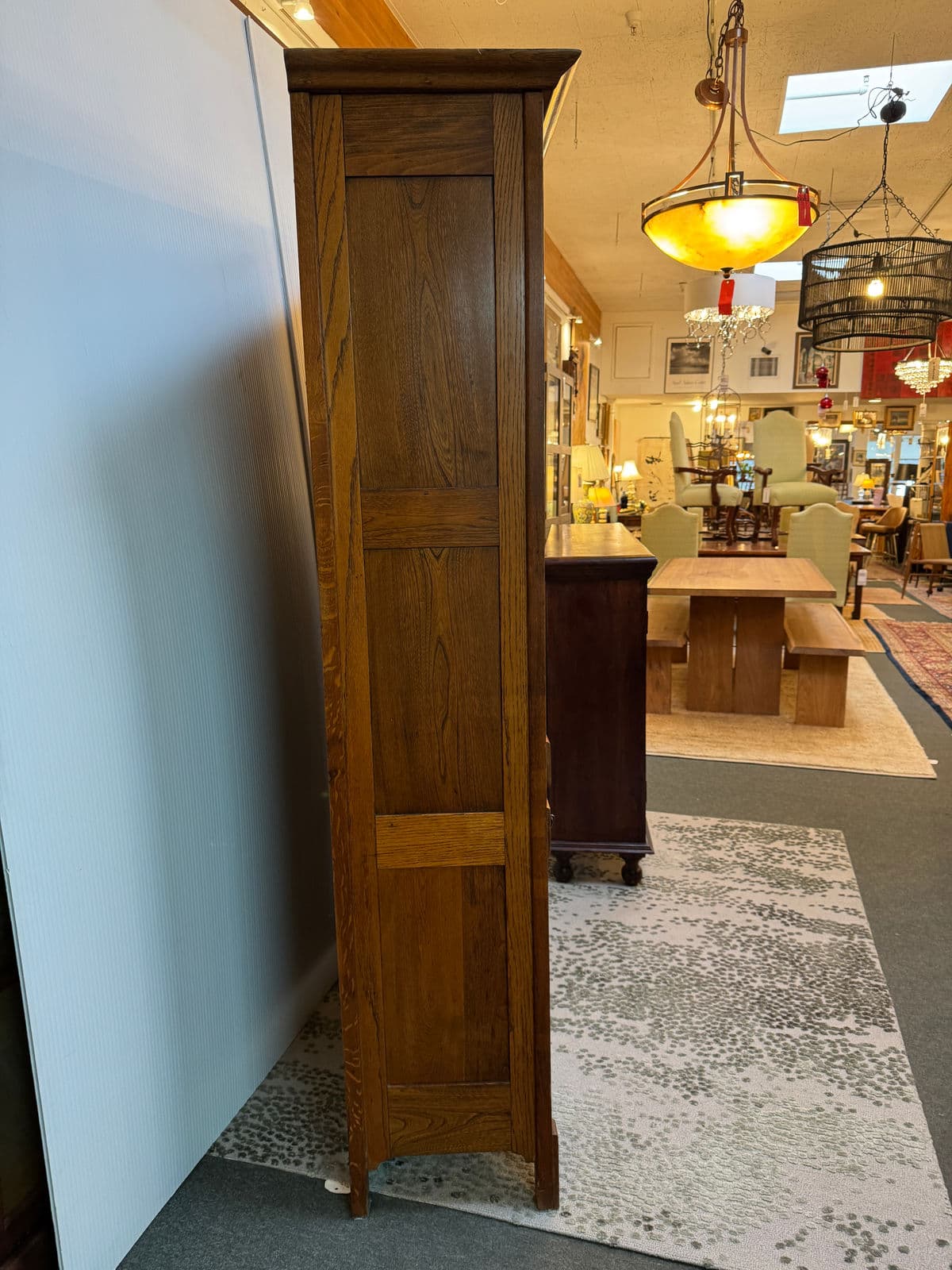 American Oak Wood China Cabinet - Thumbnail 6