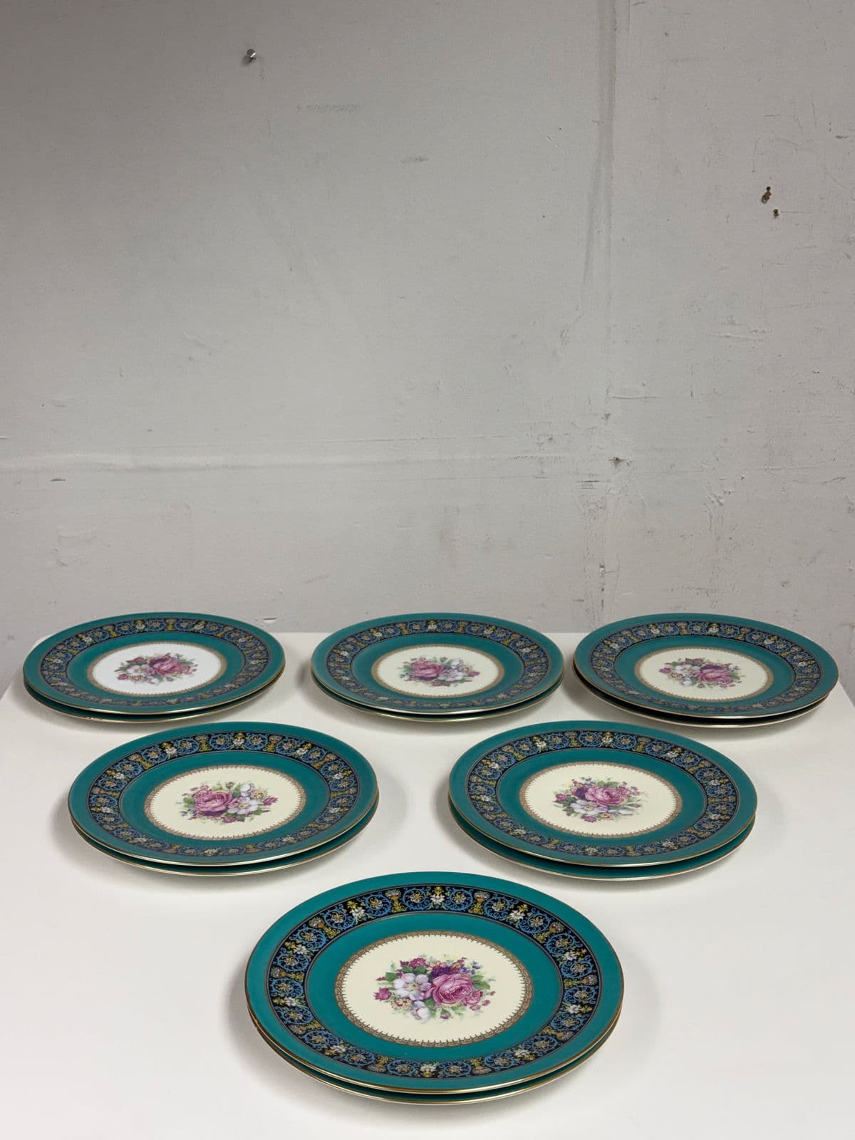 Circa 1980's Bavarian Porcelain Dinner Plates, Set of Twelve - Thumbnail 3
