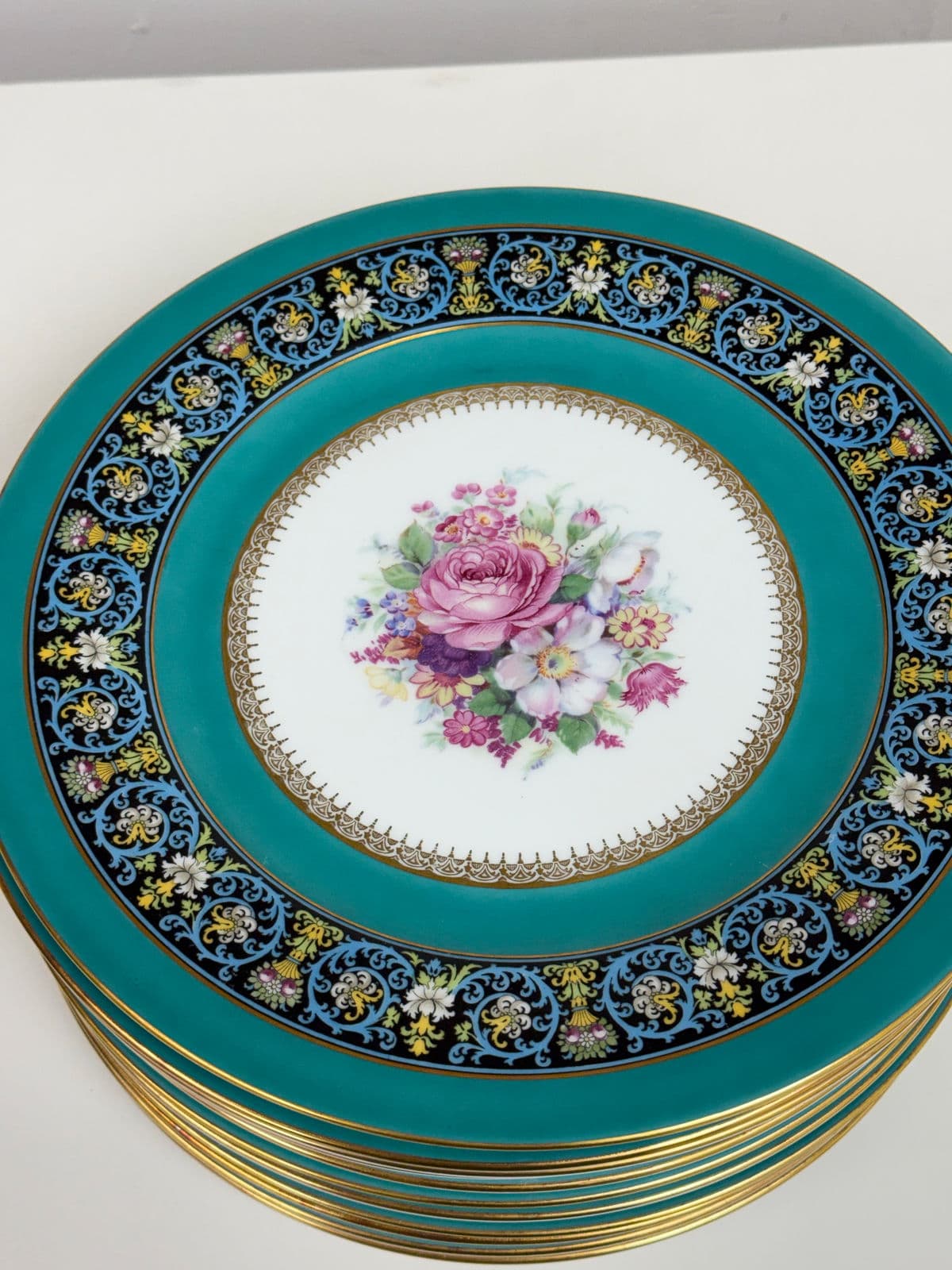 Circa 1980's Bavarian Porcelain Dinner Plates, Set of Twelve - Thumbnail 5