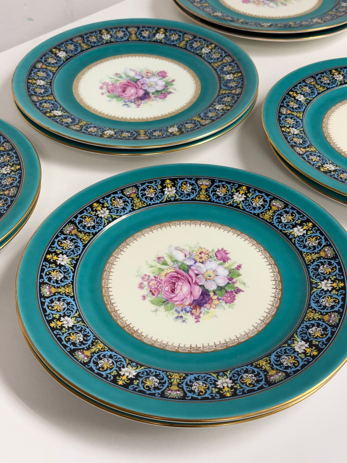 Circa 1980's Bavarian Porcelain Dinner Plates, Set of Twelve - Thumbnail 7