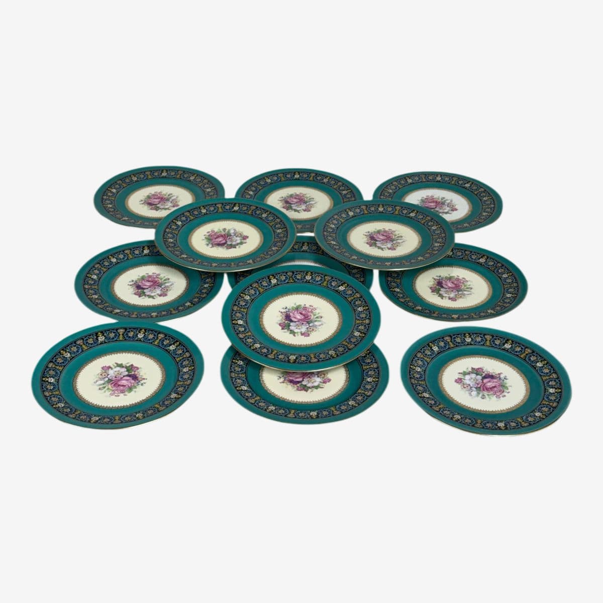 Circa 1980's Bavarian Porcelain Dinner Plates, Set of Twelve - Image 1