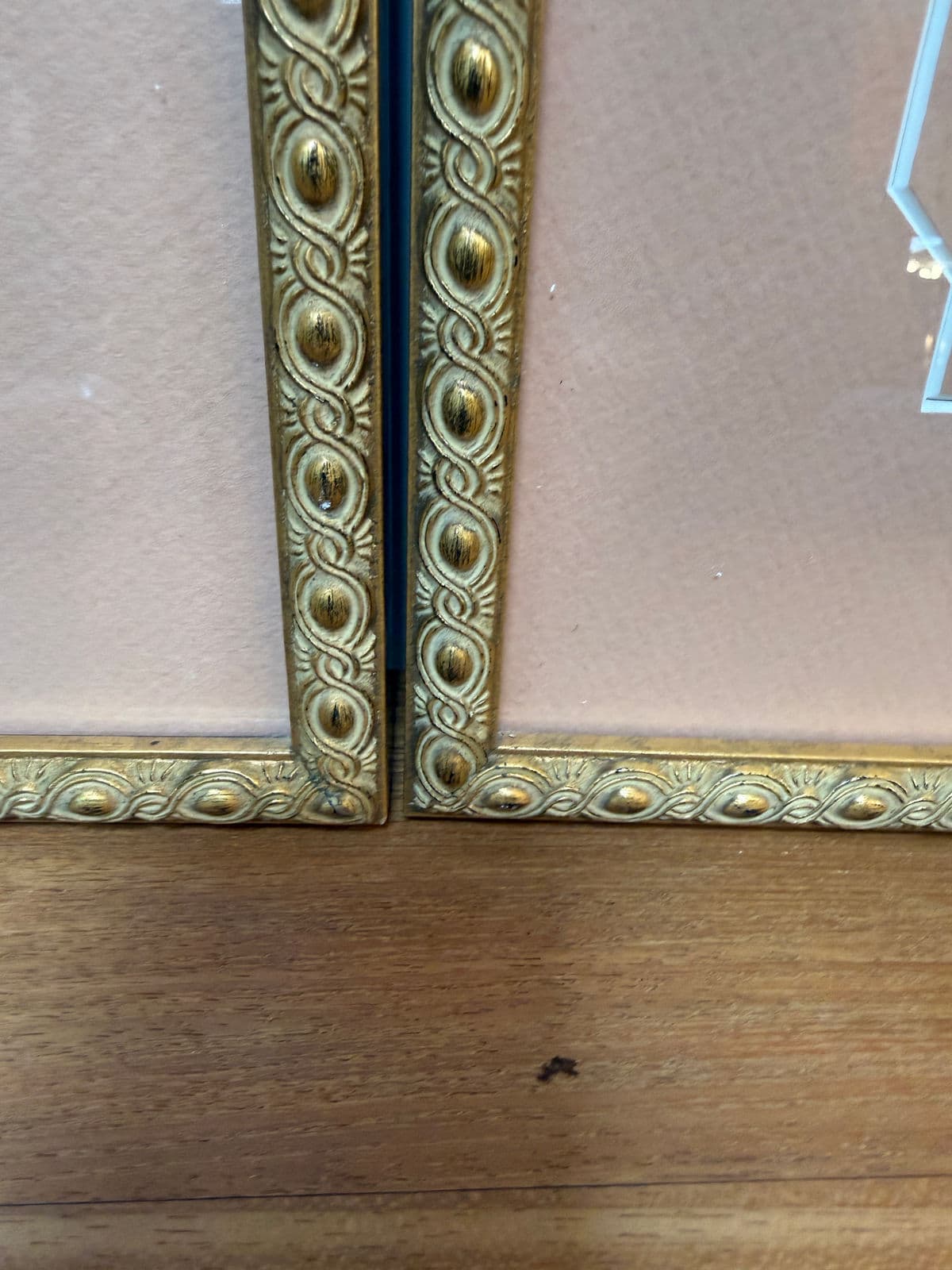 Etchings of Ancient Objects in Geometric Salmon Matte, Set of Three - Thumbnail 7