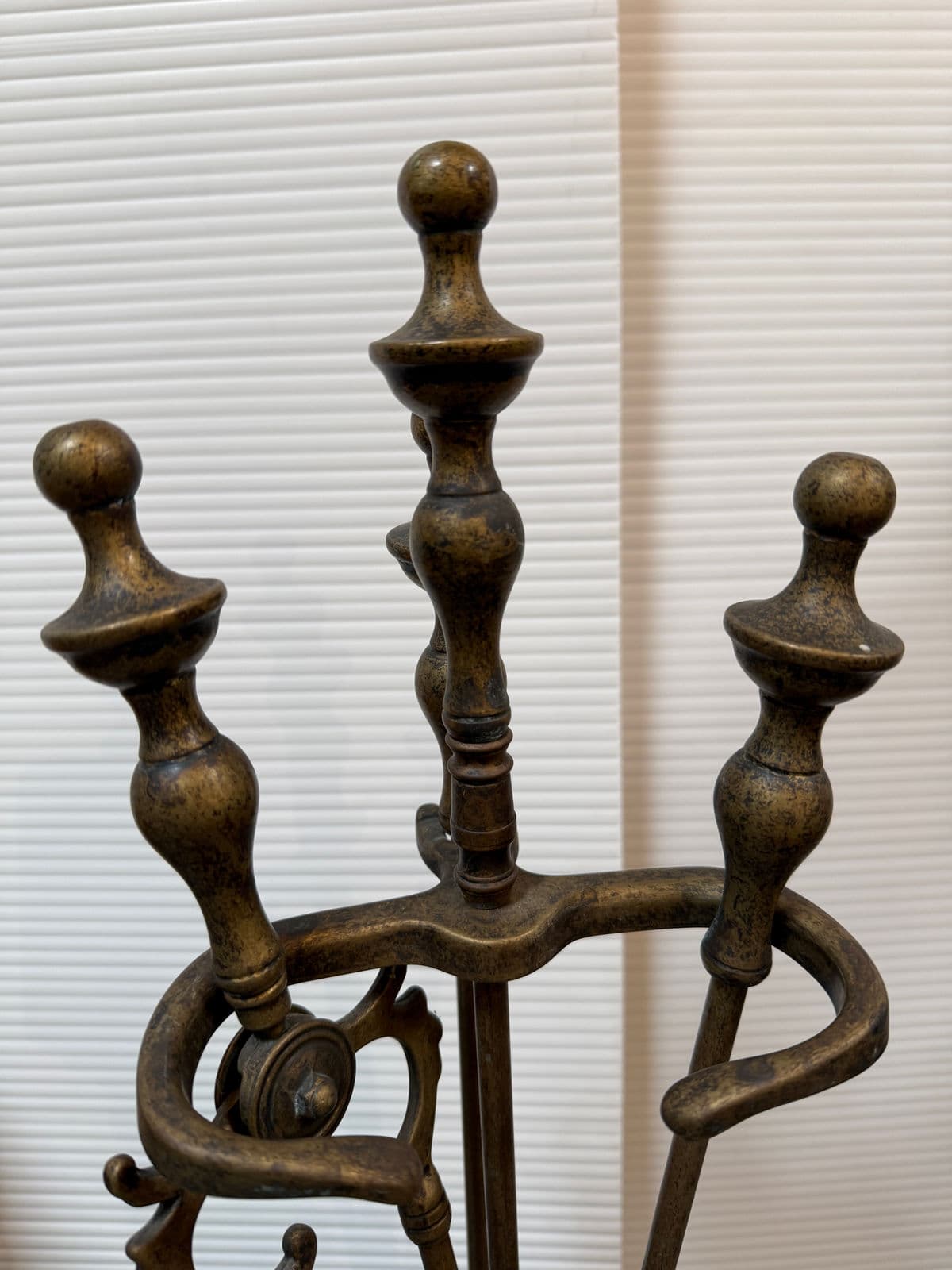 Victorian Style Brass Fireplace Tools, Set of Four - Thumbnail 5