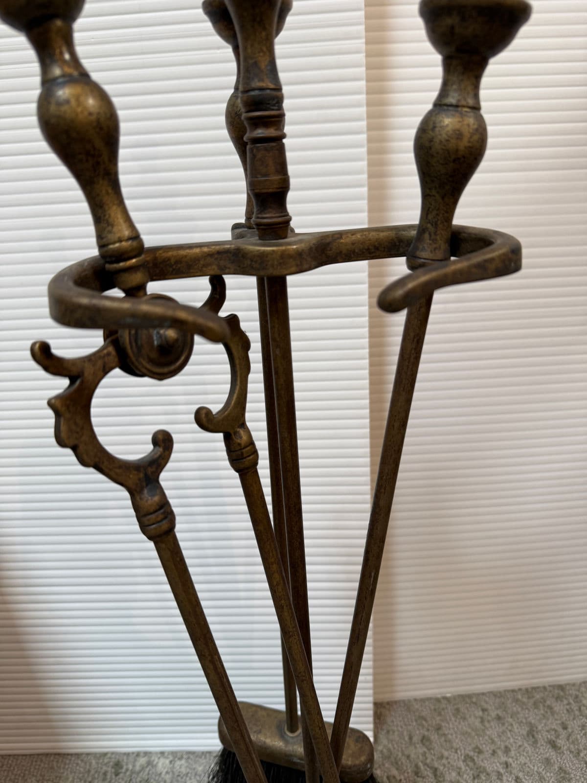 Victorian Style Brass Fireplace Tools, Set of Four - Thumbnail 11