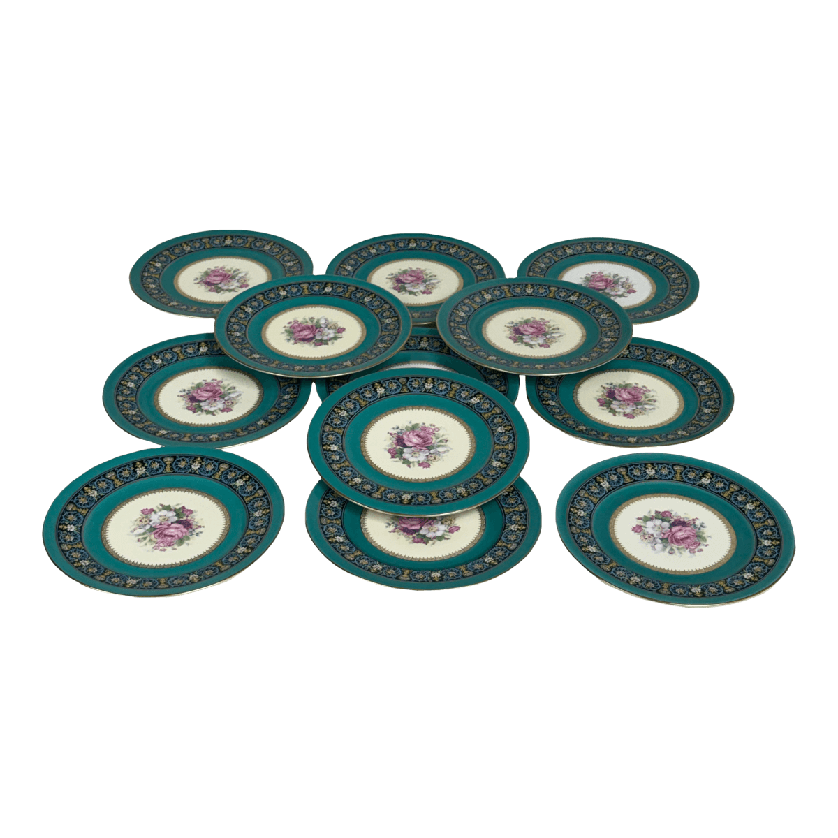 Circa 1980's Bavarian Porcelain Dinner Plates, Set of Twelve - Thumbnail 2