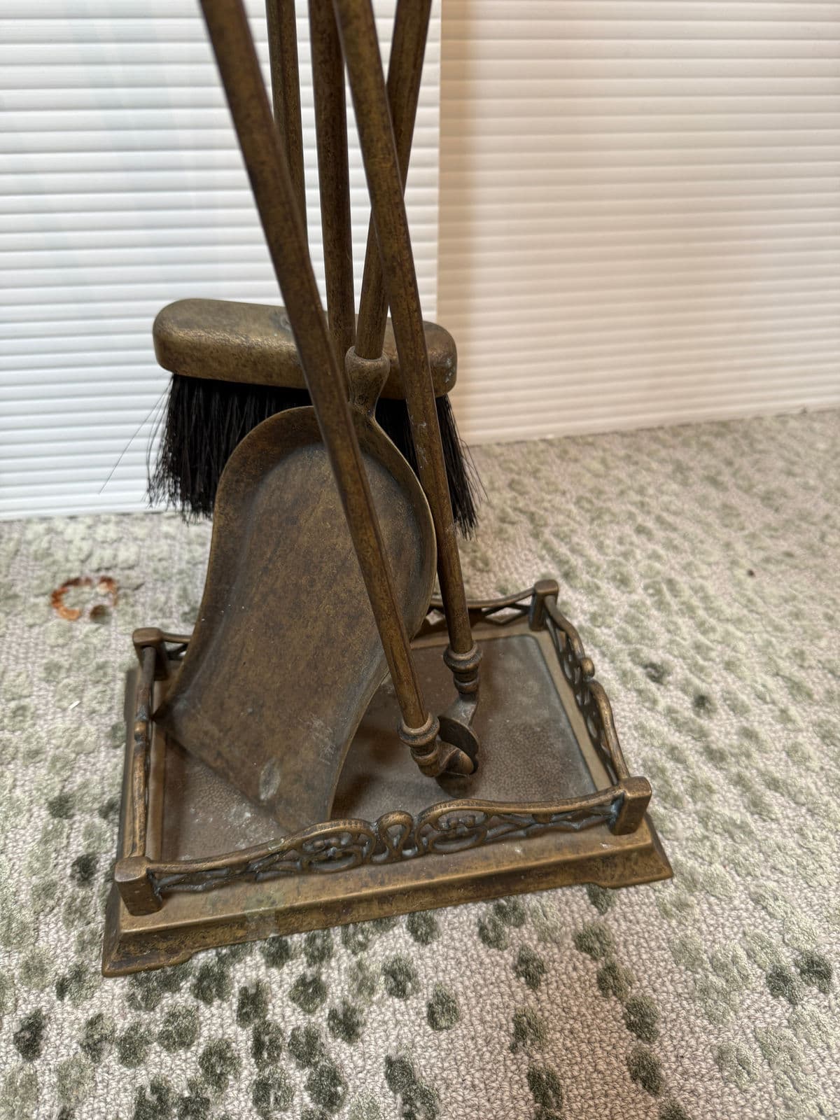 Victorian Style Brass Fireplace Tools, Set of Four - Thumbnail 4