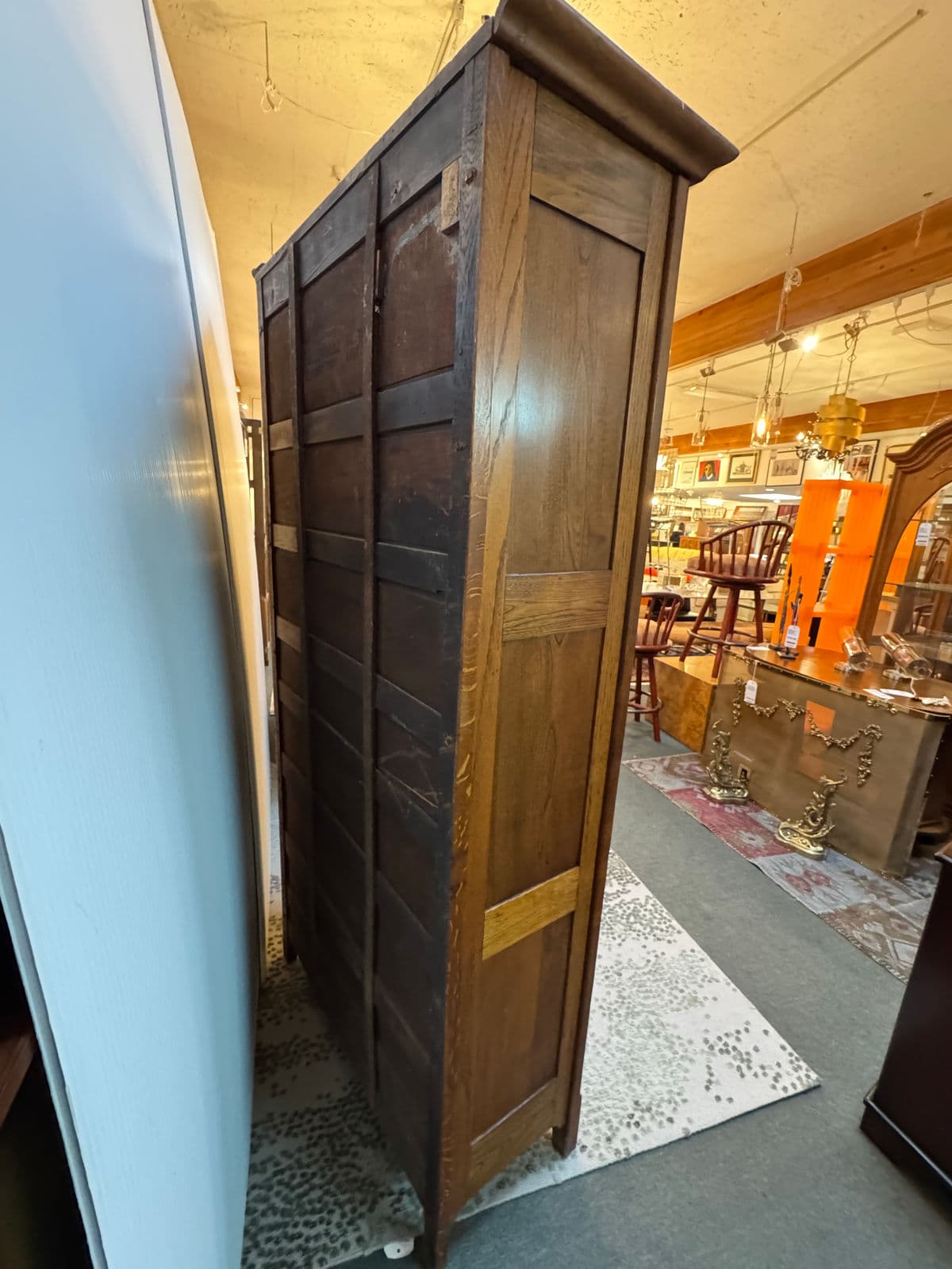 American Oak Wood China Cabinet - Thumbnail 13