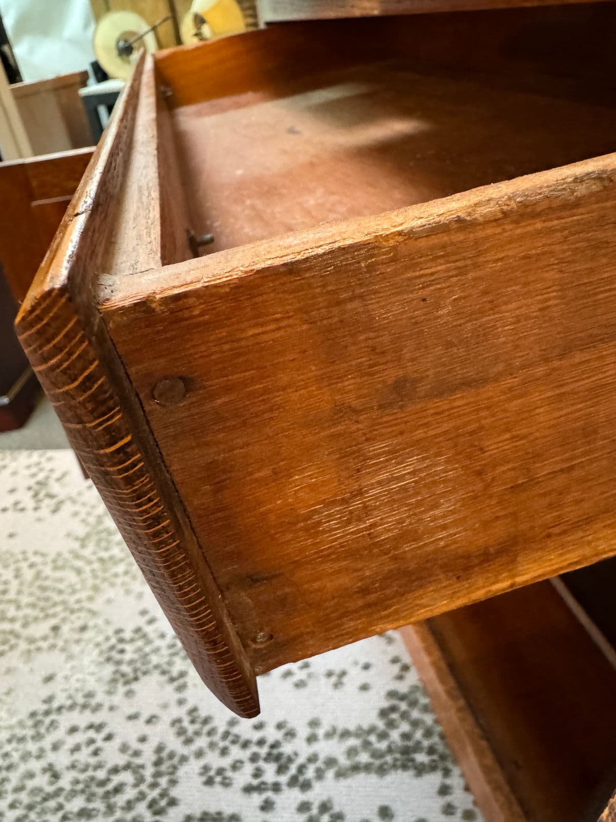 American Oak Wood China Cabinet - Thumbnail 11