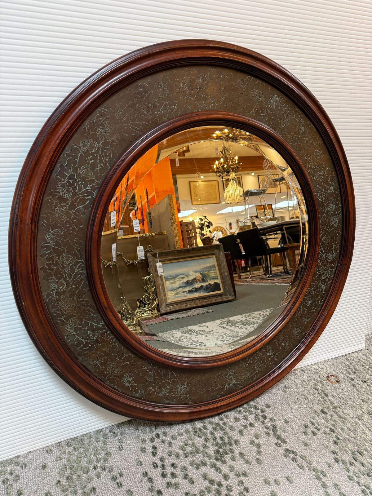 Circa 2000 Morgan Hill Tin + Wood Wall Mirror - Thumbnail 3