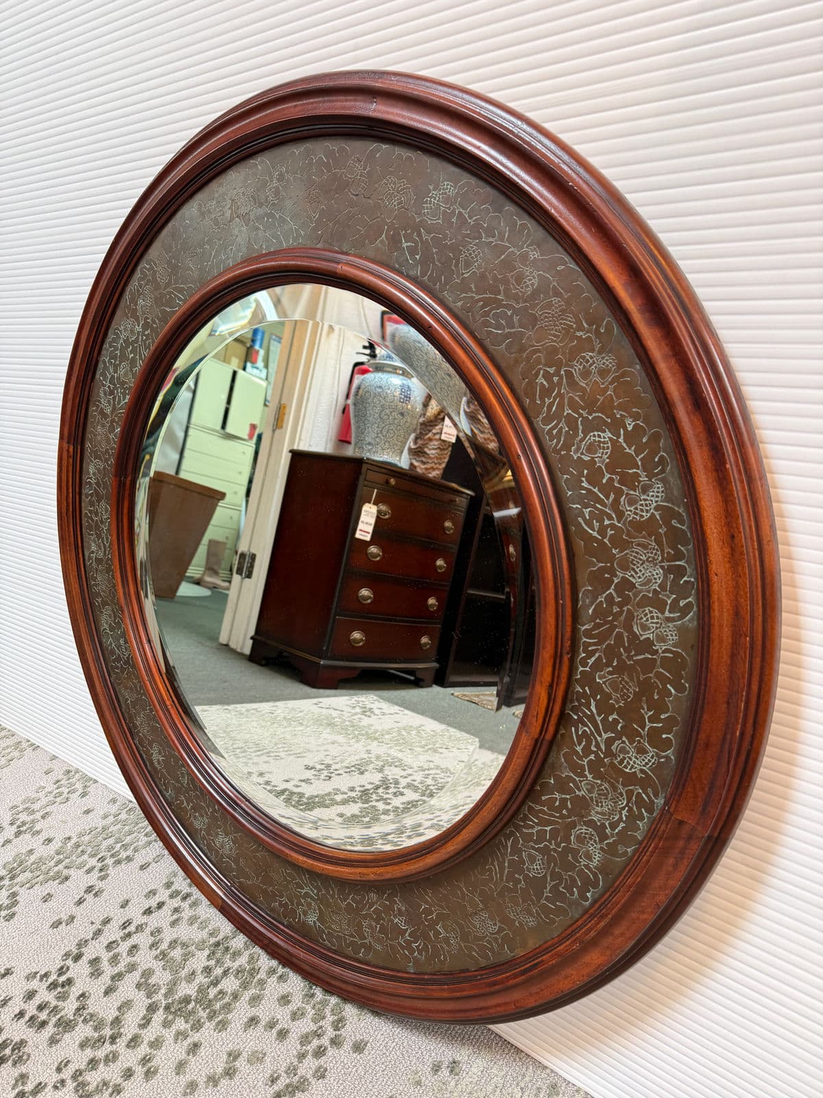 Circa 2000 Morgan Hill Tin + Wood Wall Mirror - Thumbnail 4