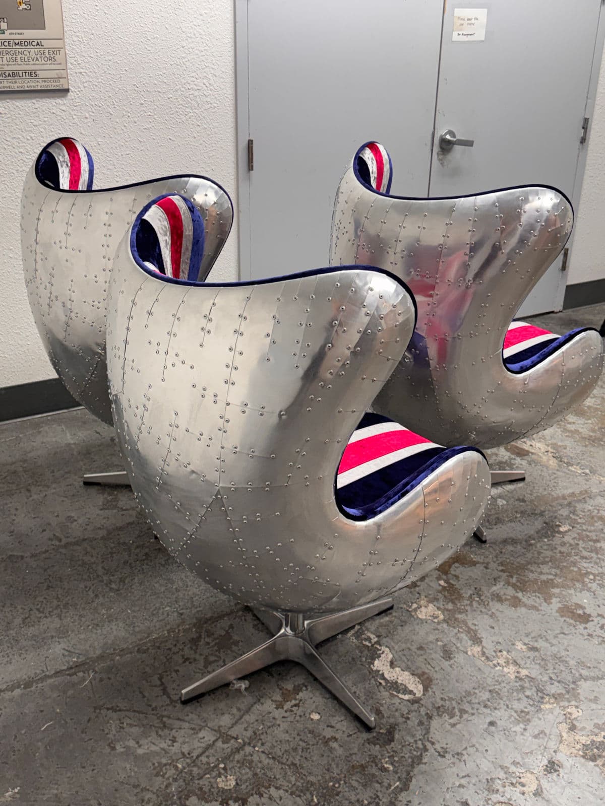 Acme Furniture Brancaster Union Jack Egg Chairs, Set of Three - Thumbnail 4