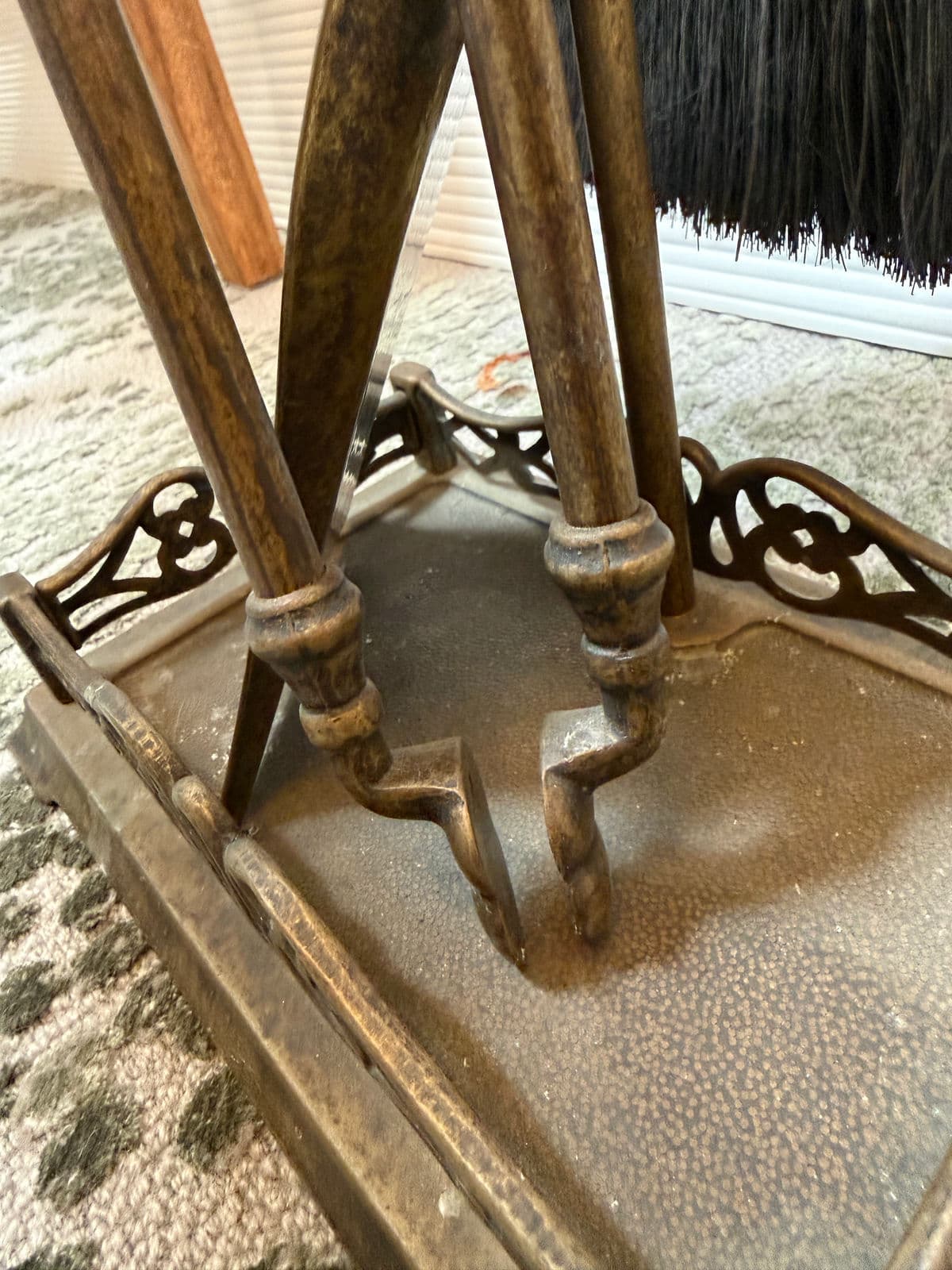 Victorian Style Brass Fireplace Tools, Set of Four - Thumbnail 7