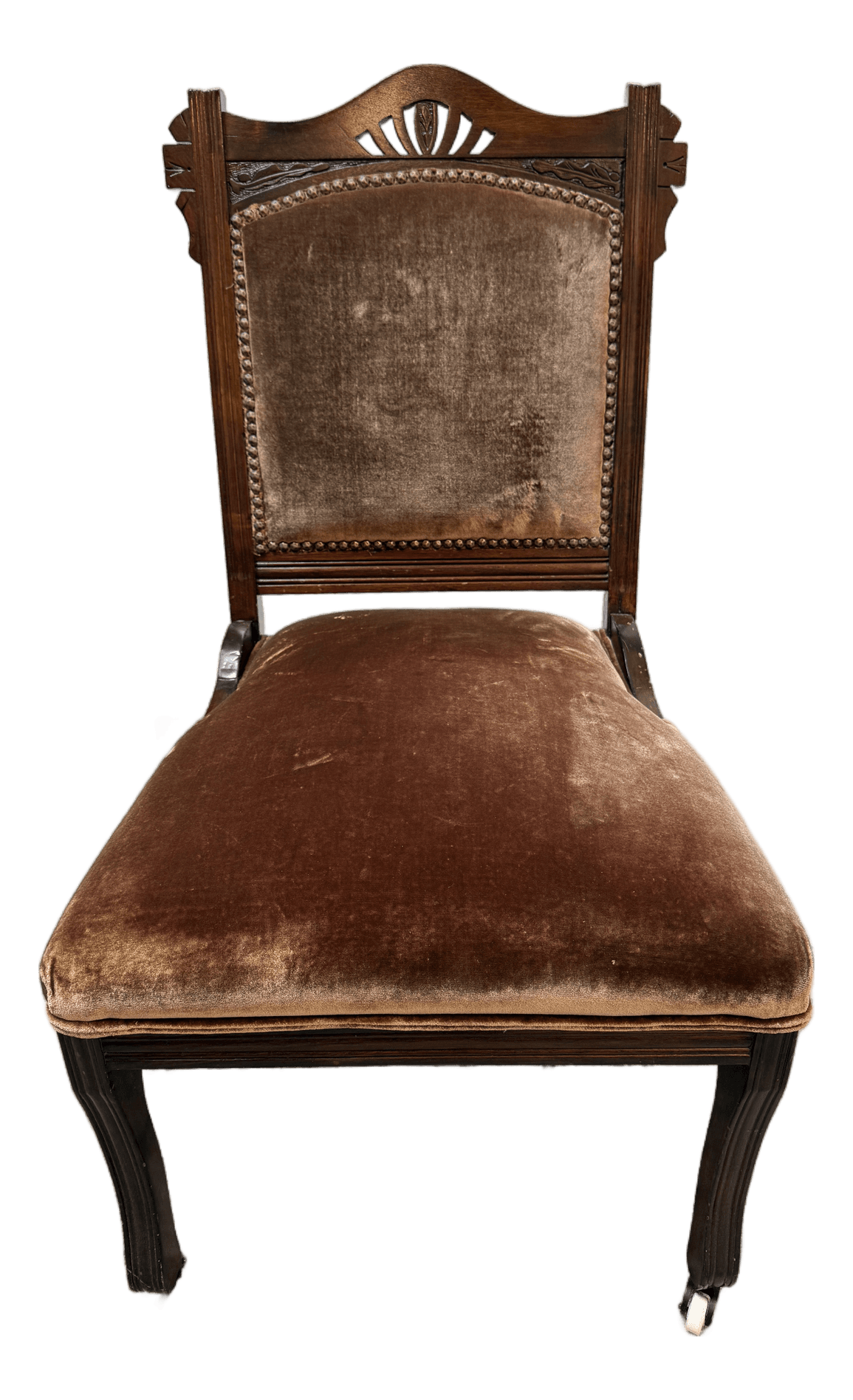 Victorian Eastlake Velvet Chair - Thumbnail 2