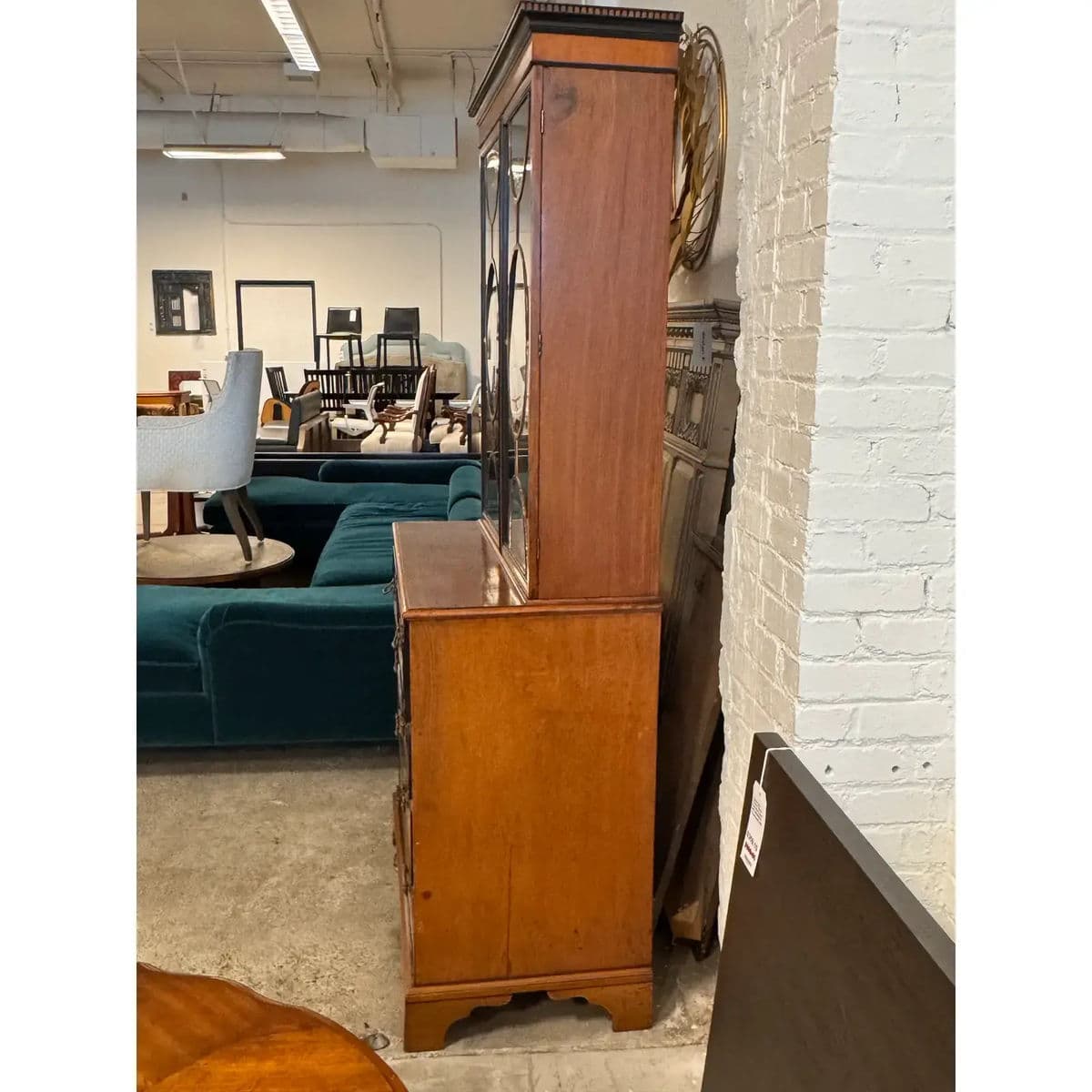 Antique English Armoire Secretary Cabinet - Thumbnail 9