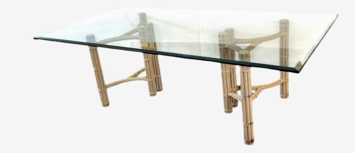 McGuire Furniture Double Pedestal Dining Table - Image 1