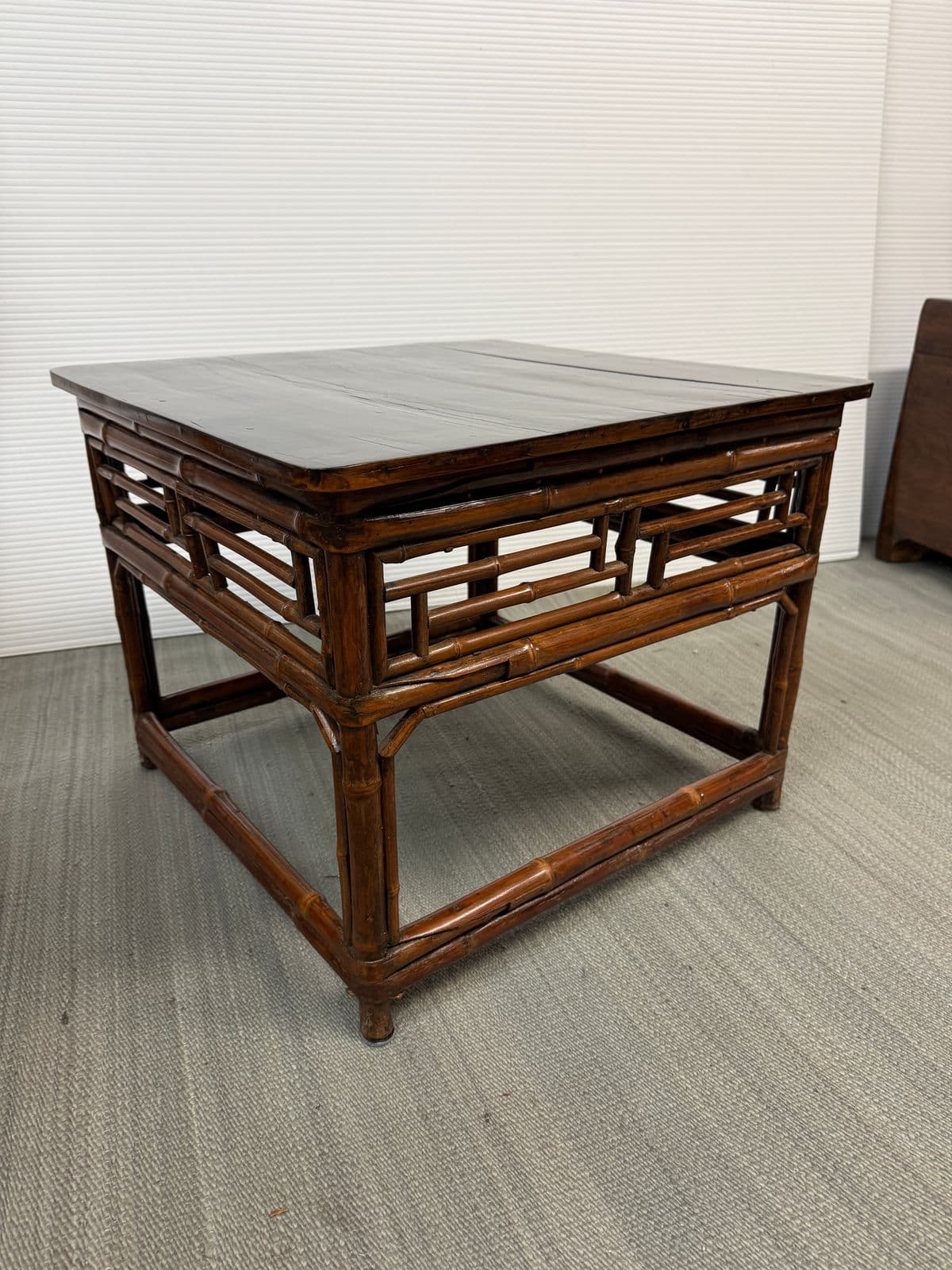 Organic Modern Dark Bamboo Side Table - Thumbnail 4