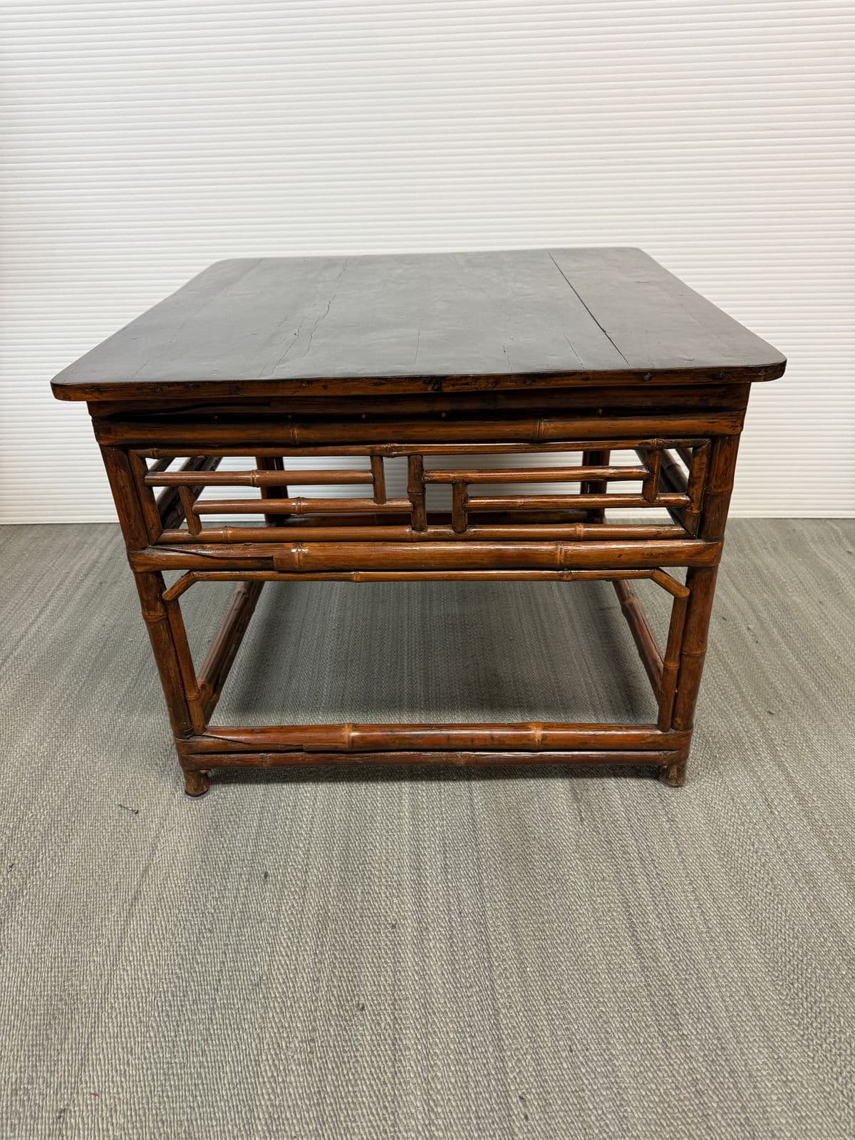 Organic Modern Dark Bamboo Side Table - Thumbnail 3