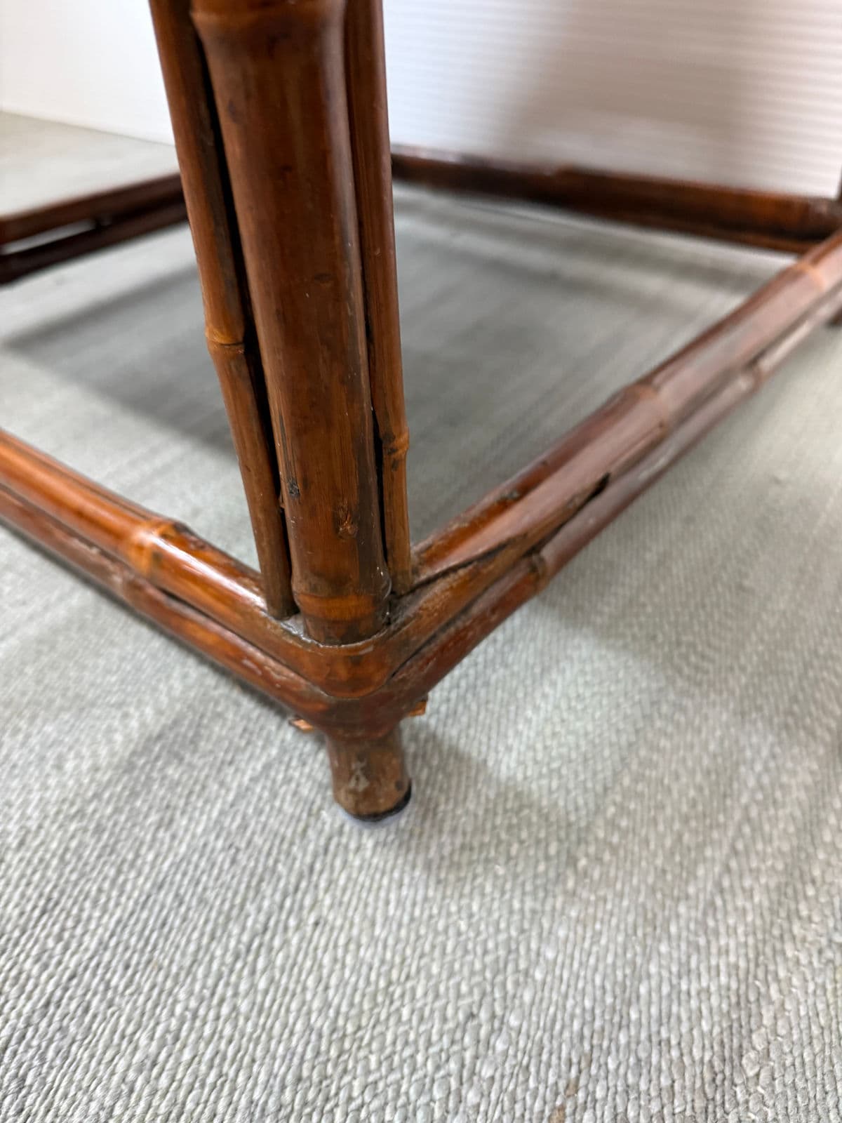 Organic Modern Dark Bamboo Side Table - Thumbnail 10