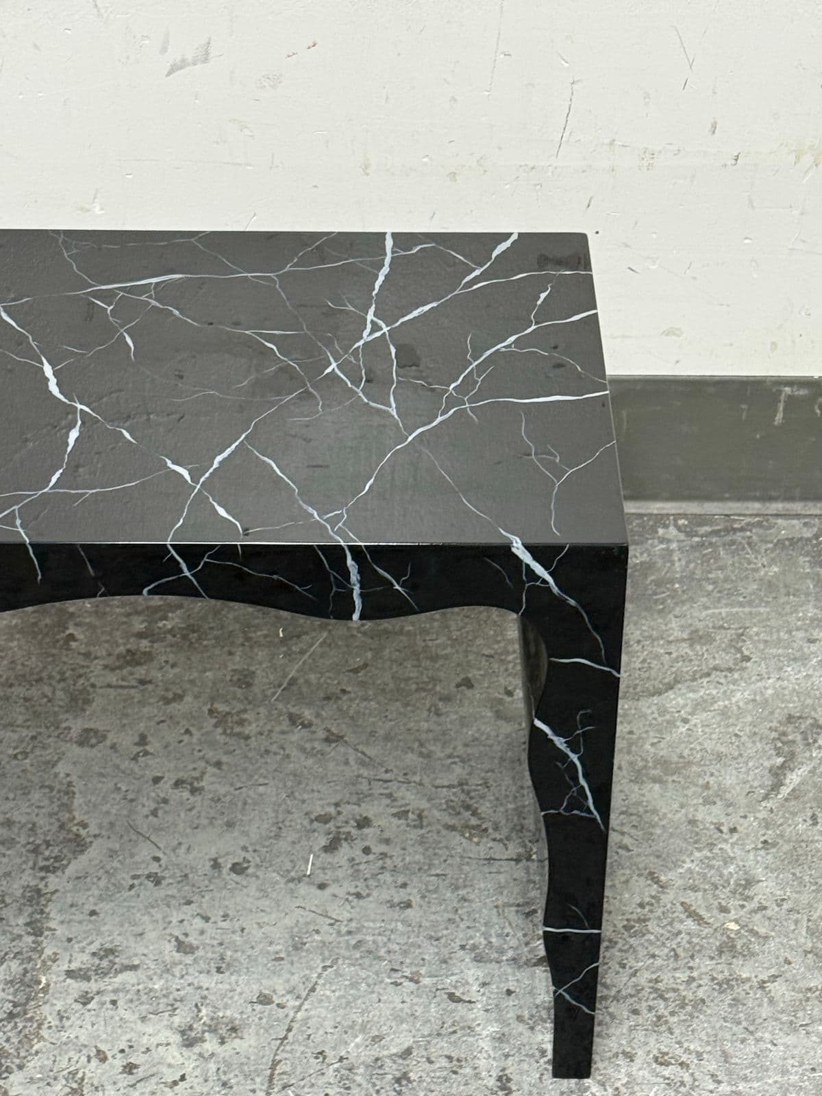 Made Goods Foster Faux Marble Lacquered Bench/Side Table - Thumbnail 11