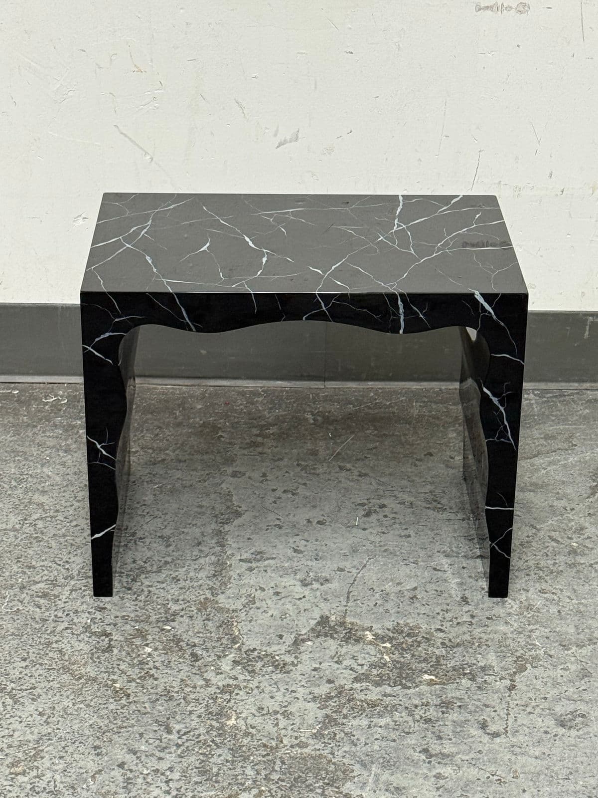 Made Goods Foster Faux Marble Lacquered Bench/Side Table - Thumbnail 3
