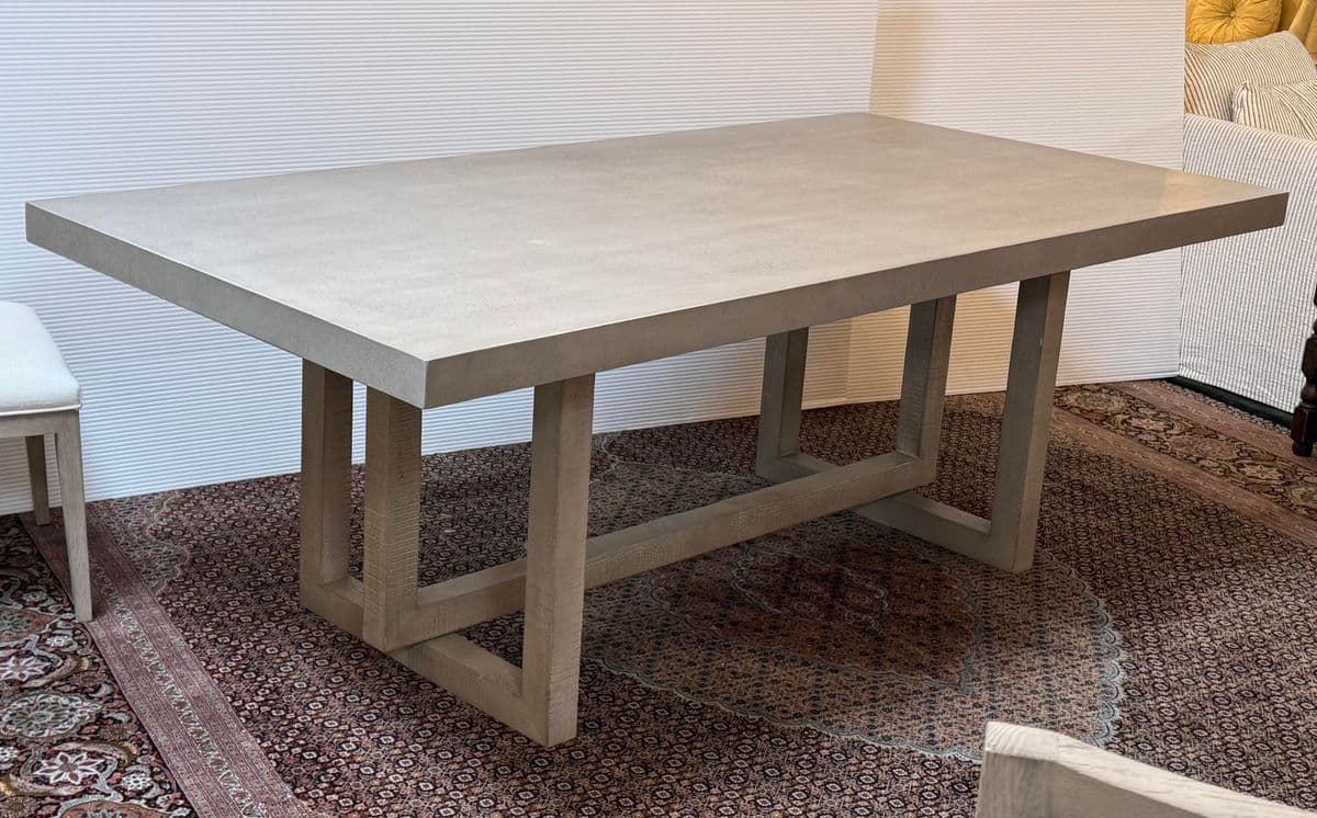 Restoration Hardware Heston Dining Table + Eight Linen Dining Chairs, Set - Thumbnail 5