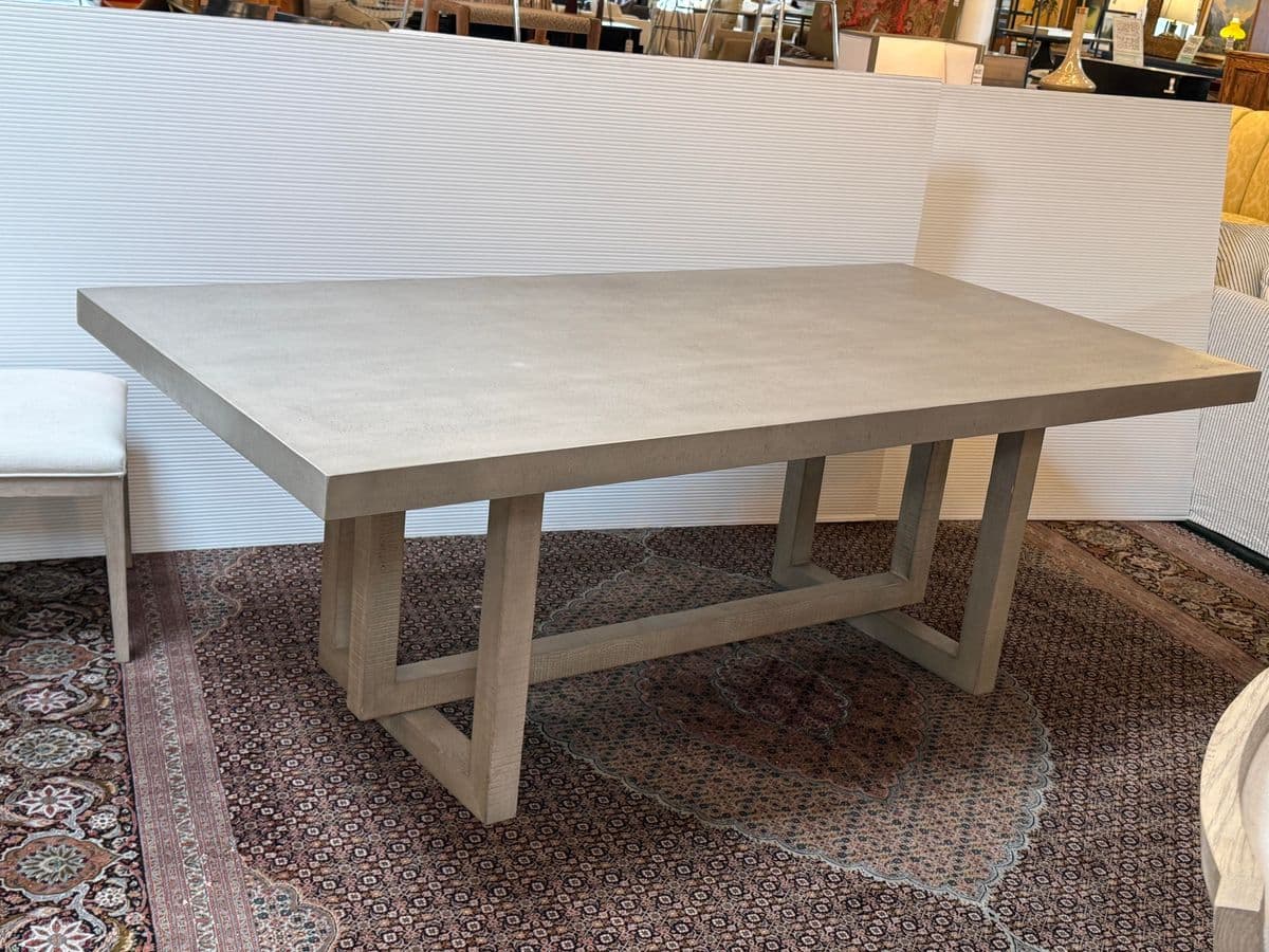 Restoration Hardware Heston Dining Table + Eight Linen Dining Chairs, Set - Thumbnail 12