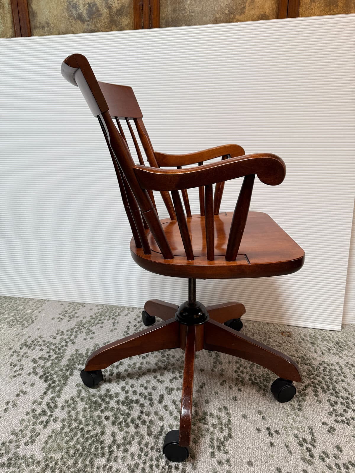 Vintage Nichols & Stone Wooden Office Chair - Thumbnail 5
