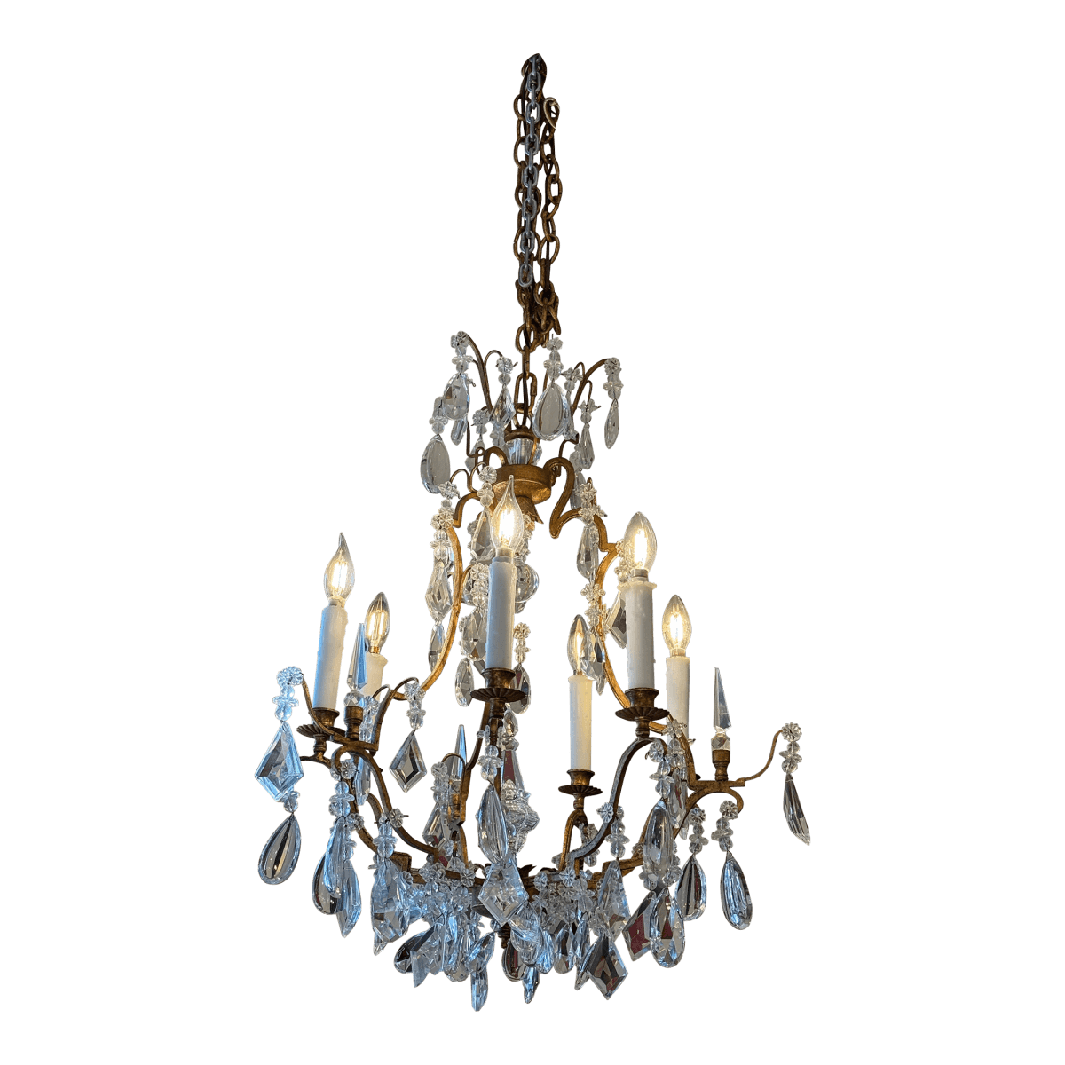 In the Style of Dennis & Leen Golden Crystal Chandelier - Thumbnail 2