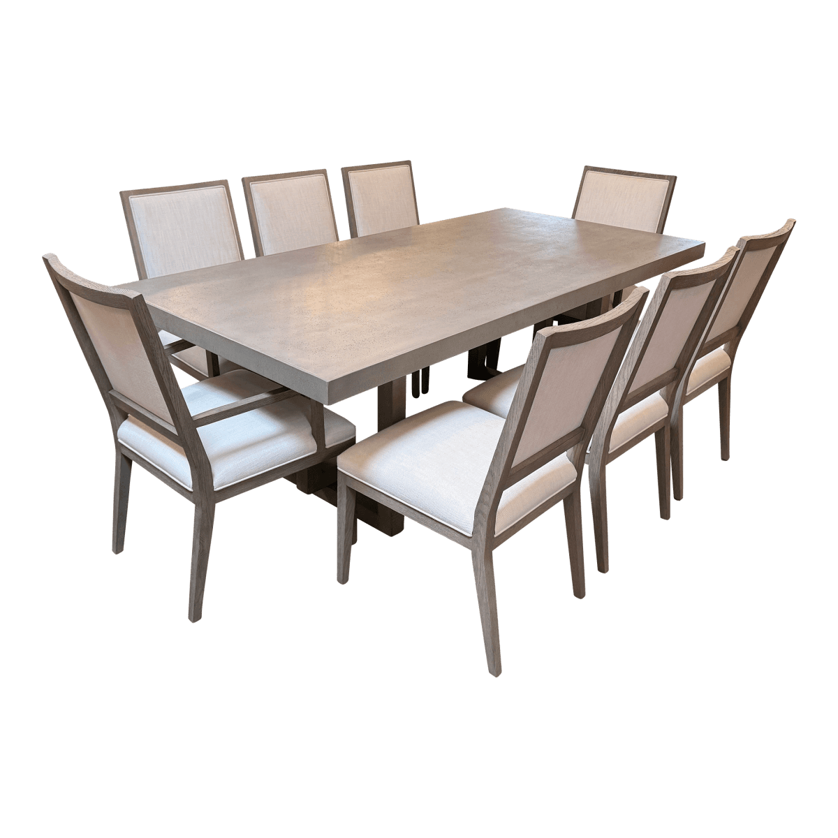 Restoration Hardware Heston Dining Table + Eight Linen Dining Chairs, Set - Thumbnail 2