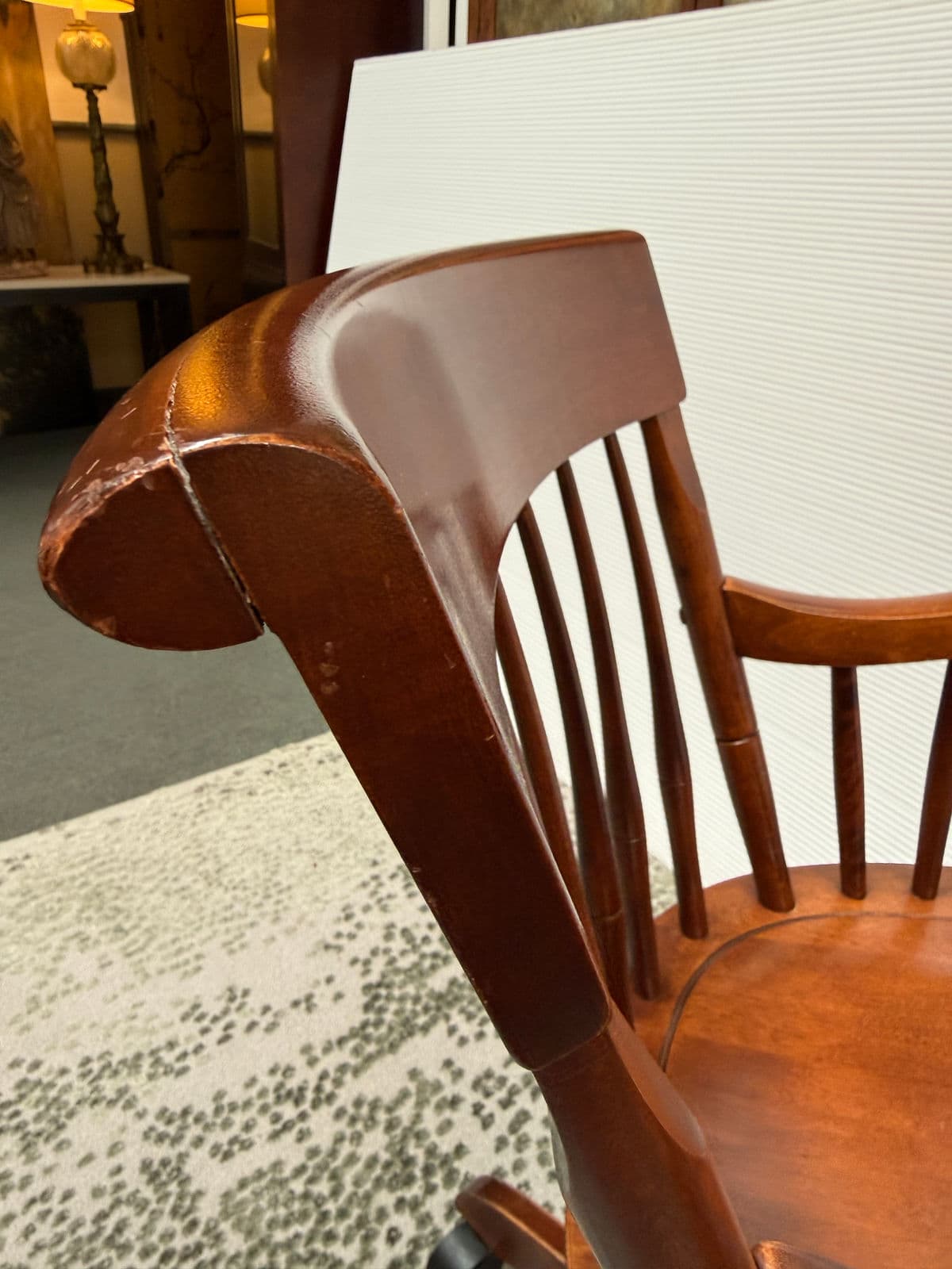 Vintage Nichols & Stone Wooden Office Chair - Thumbnail 12