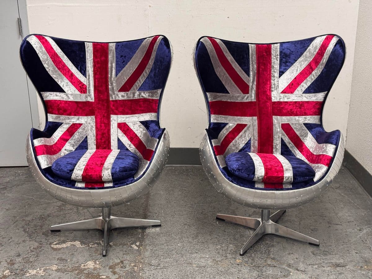 Acme Furniture Brancaster British Flag Egg Chairs, Pair - Thumbnail 3